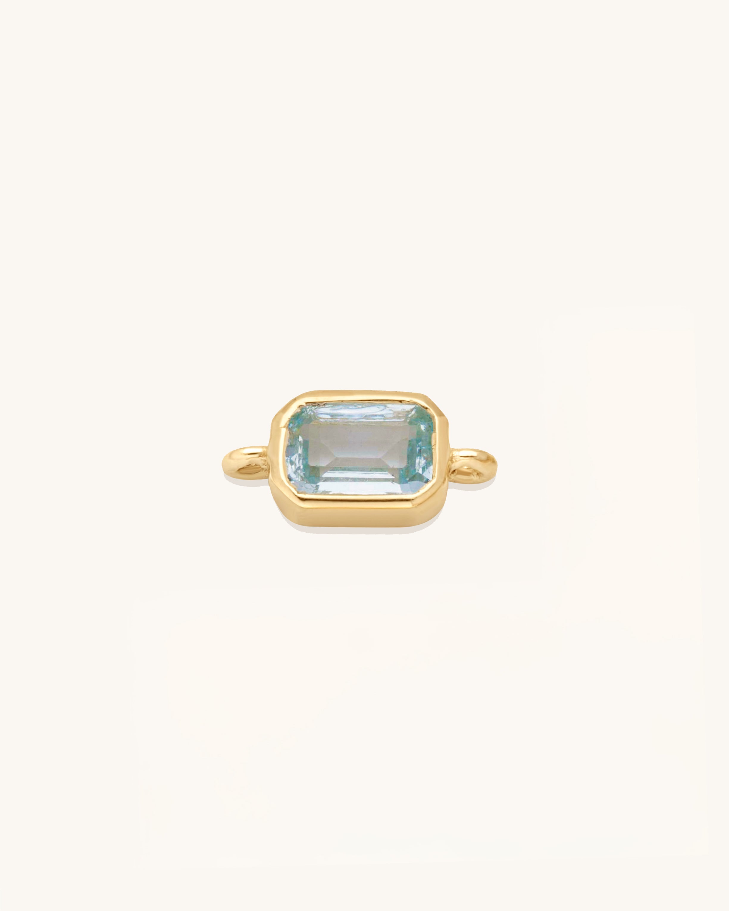 Emerald Cut Gemstone Connector Gold Vermeil
