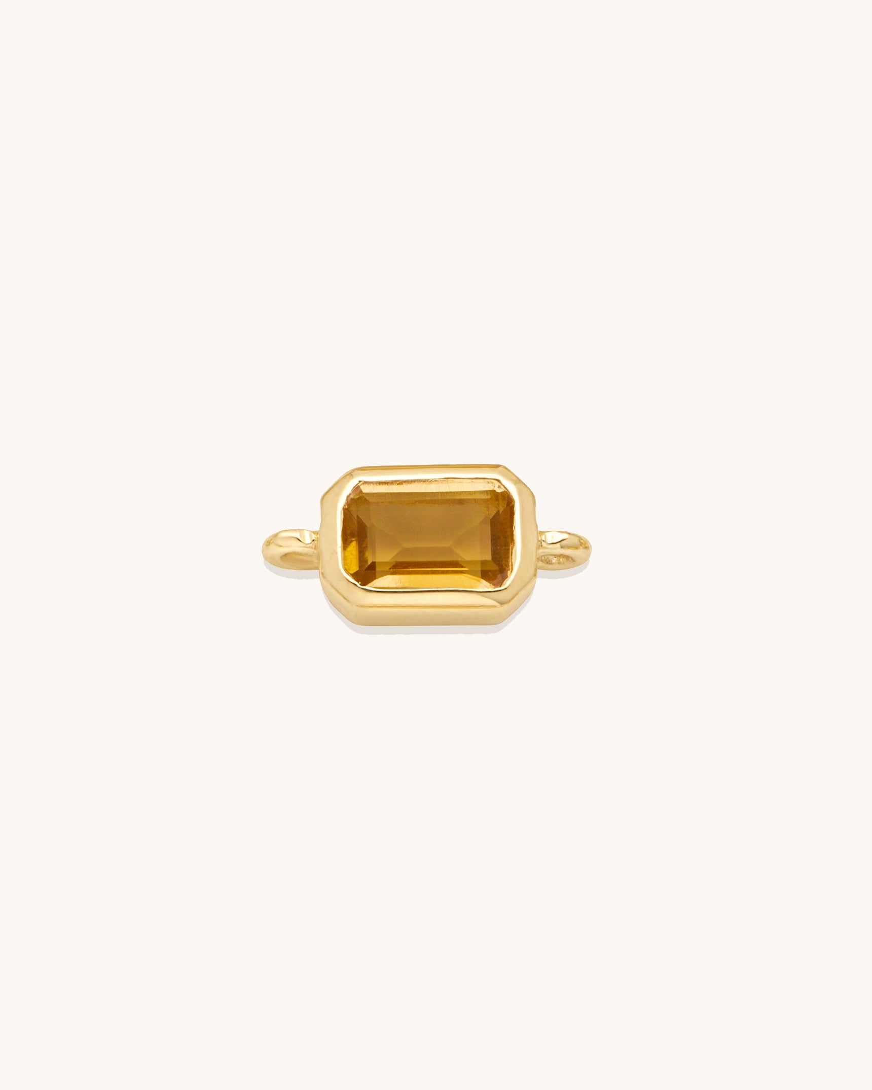 Emerald Cut Gemstone Connector Gold Vermeil