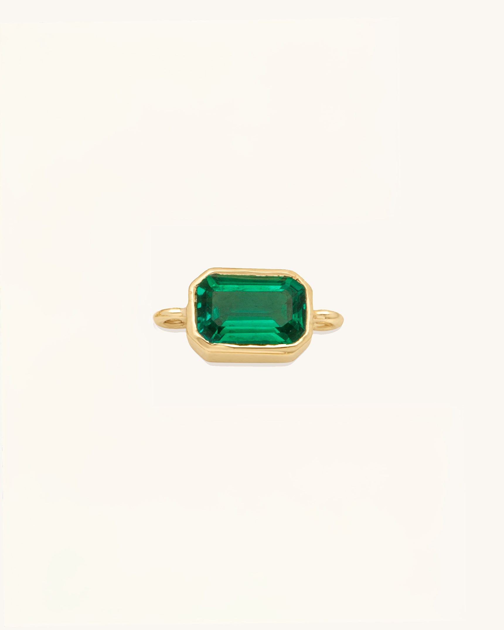 Emerald Cut Gemstone Connector Gold Vermeil