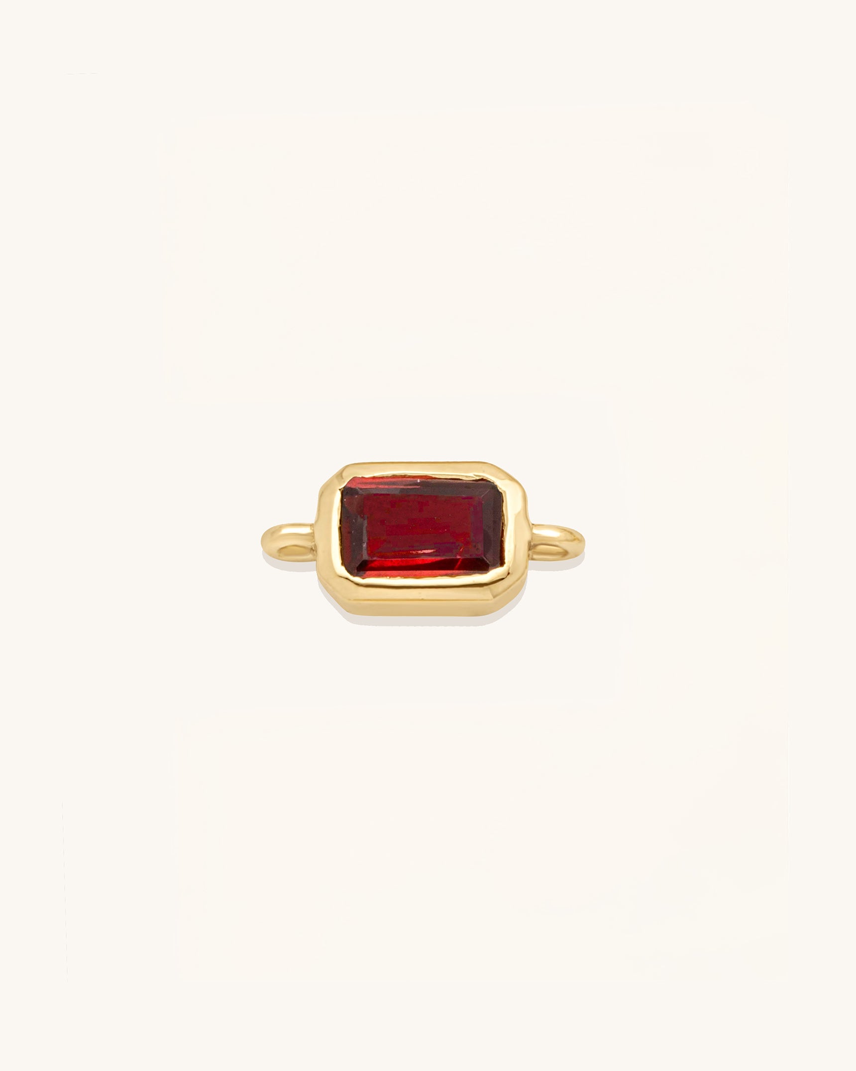 Emerald Cut Gemstone Connector Gold Vermeil