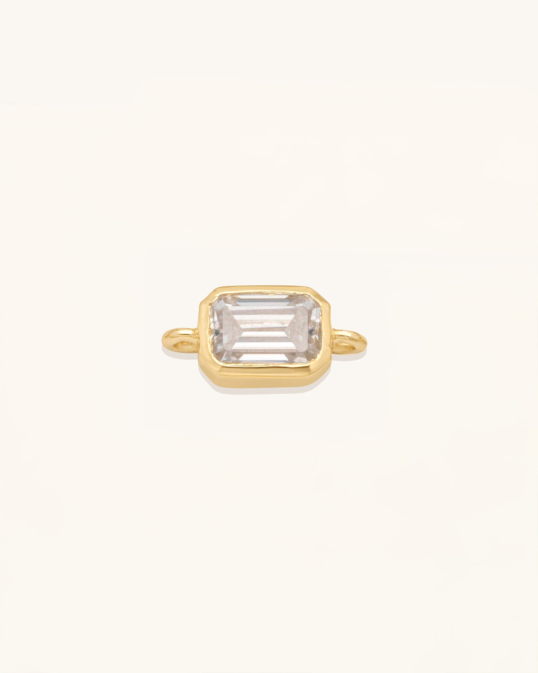 Emerald Cut Gemstone Connector Gold Vermeil