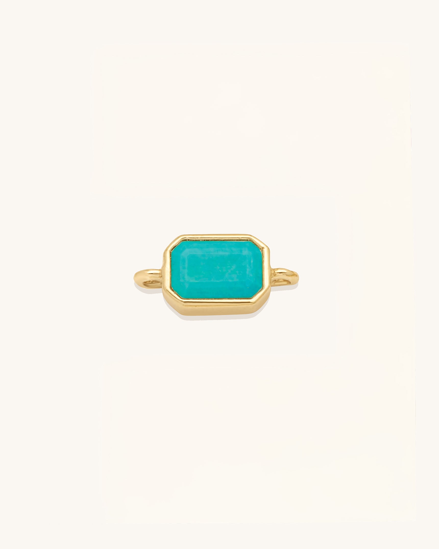 Emerald Cut Gemstone Connector Gold Vermeil
