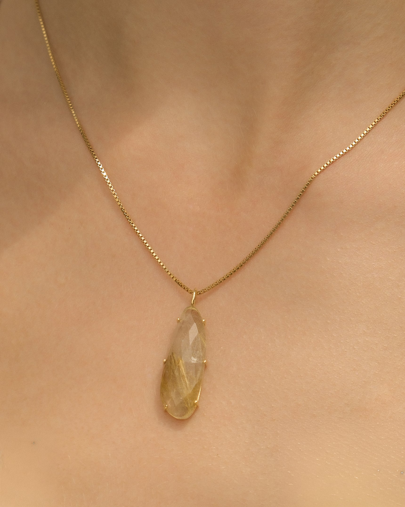 Freeform Rutilated Quartz Necklace