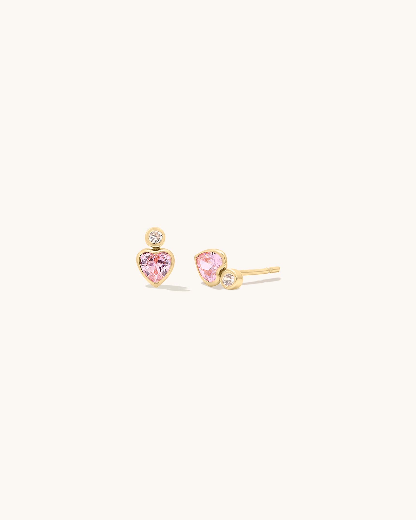 Gem Heart Studs