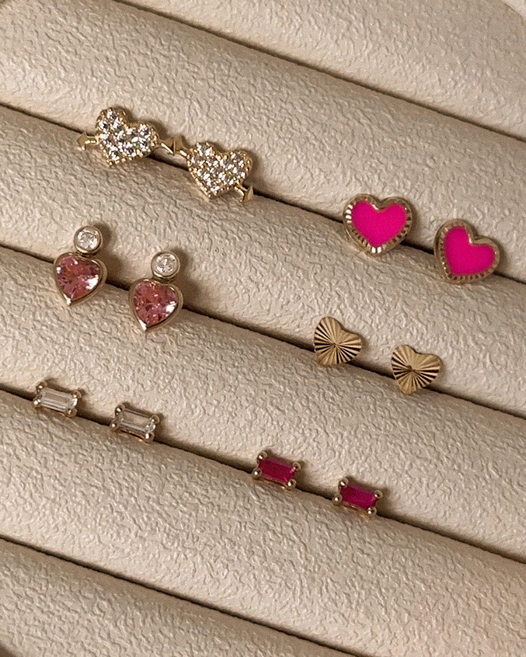 Radiating Heart Studs