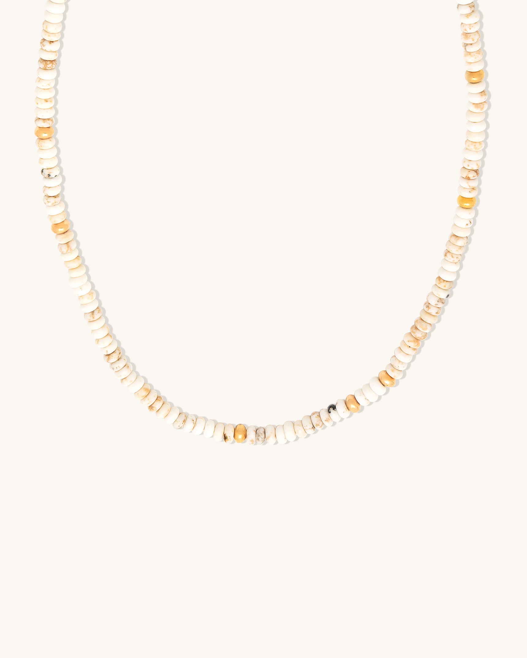 White Howlite Gemstone Necklace