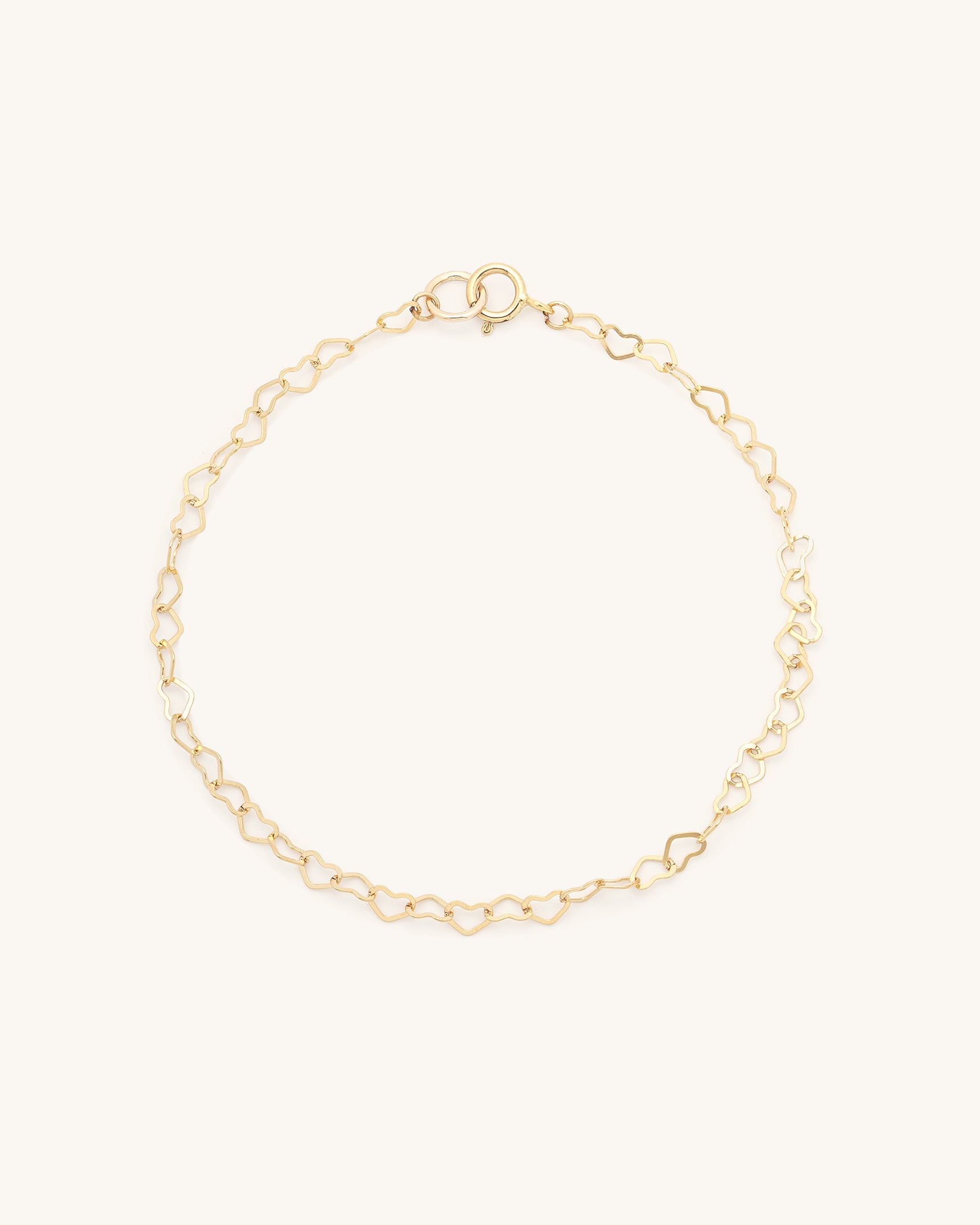Heart Flat Chain Bracelet