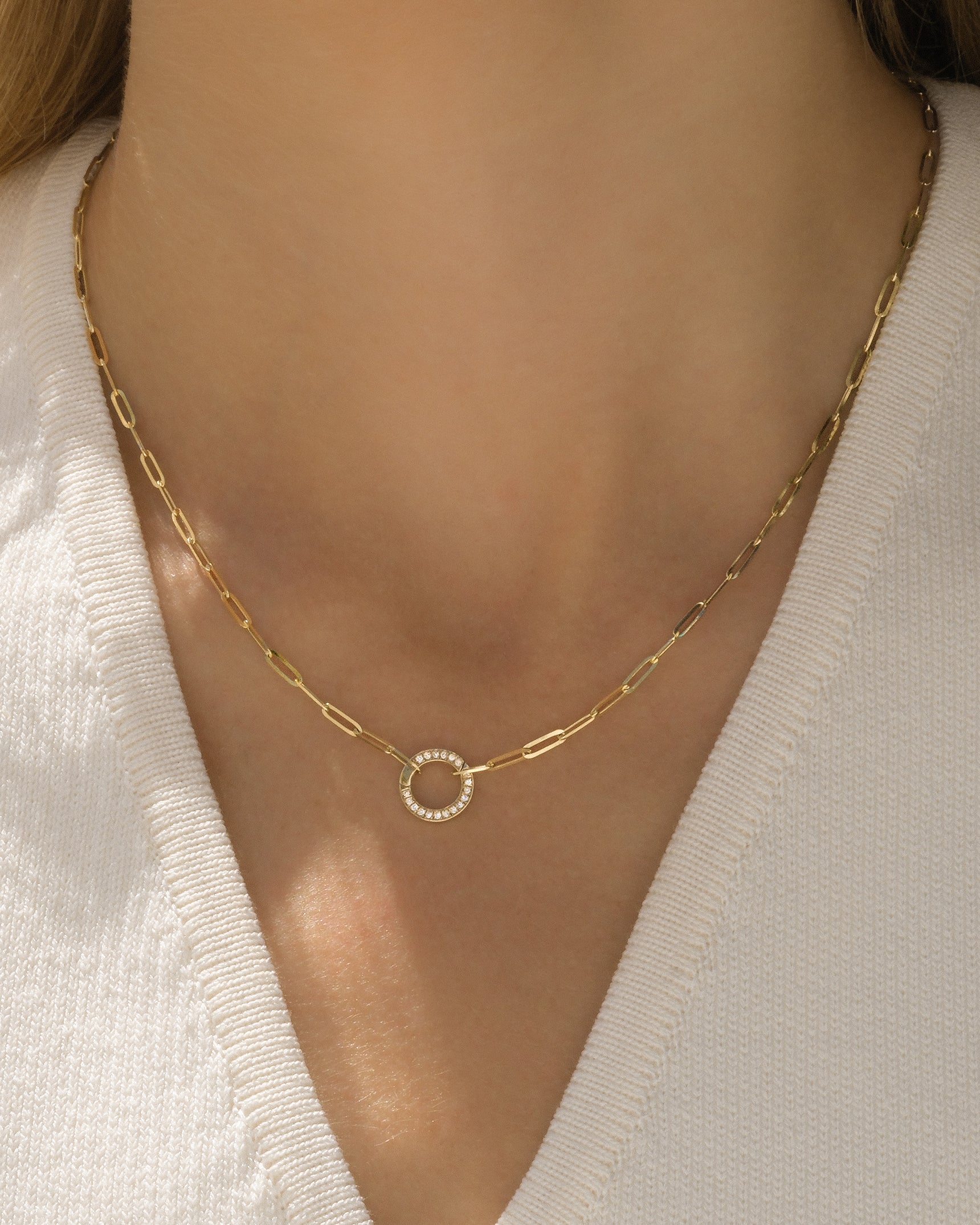 Hailey Petite 14K Diamond Charm Necklace