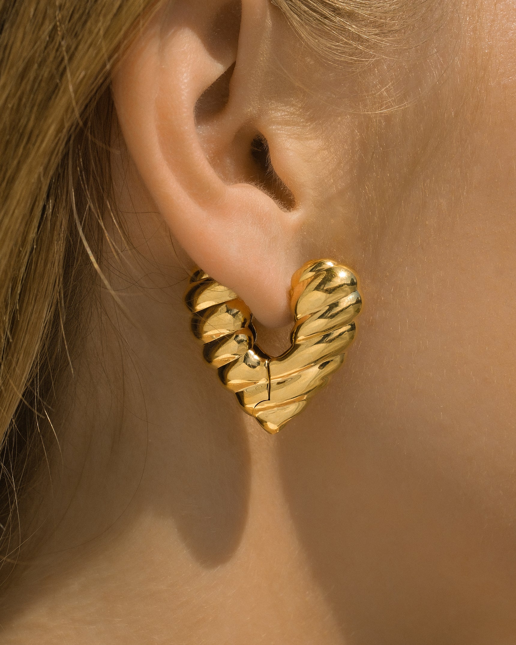 Heart of Gold Hoops