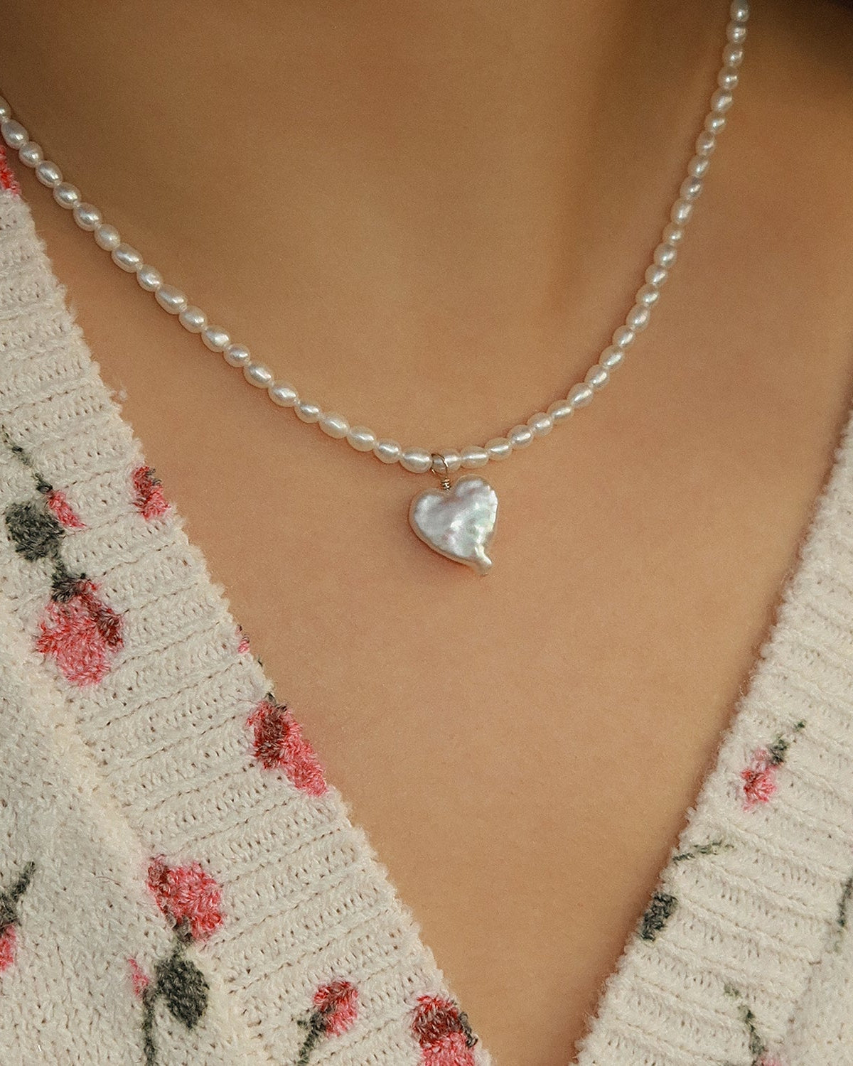 Heart Pearl Necklace