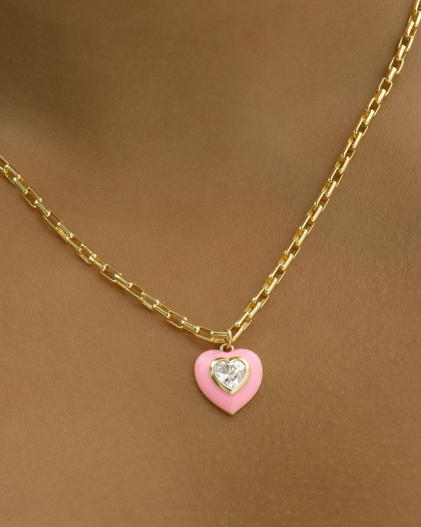 Heartbeat Enamel Necklace