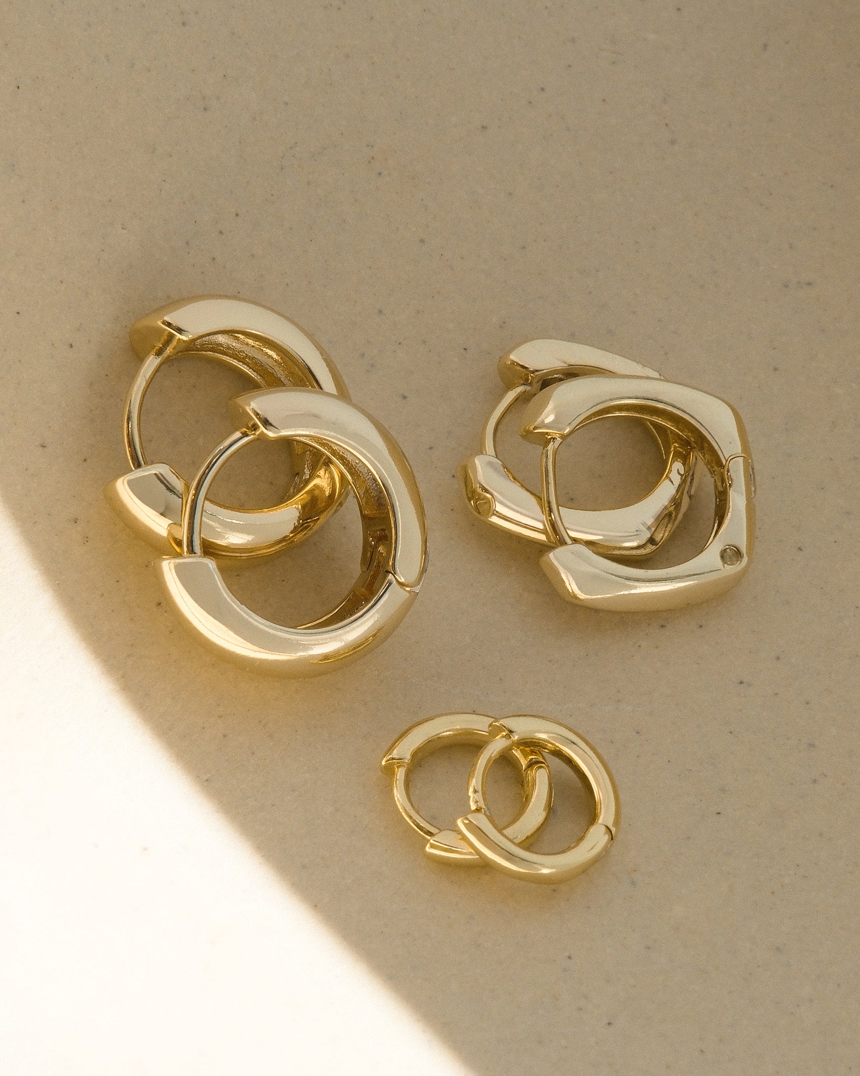 Square Huggie Hoops