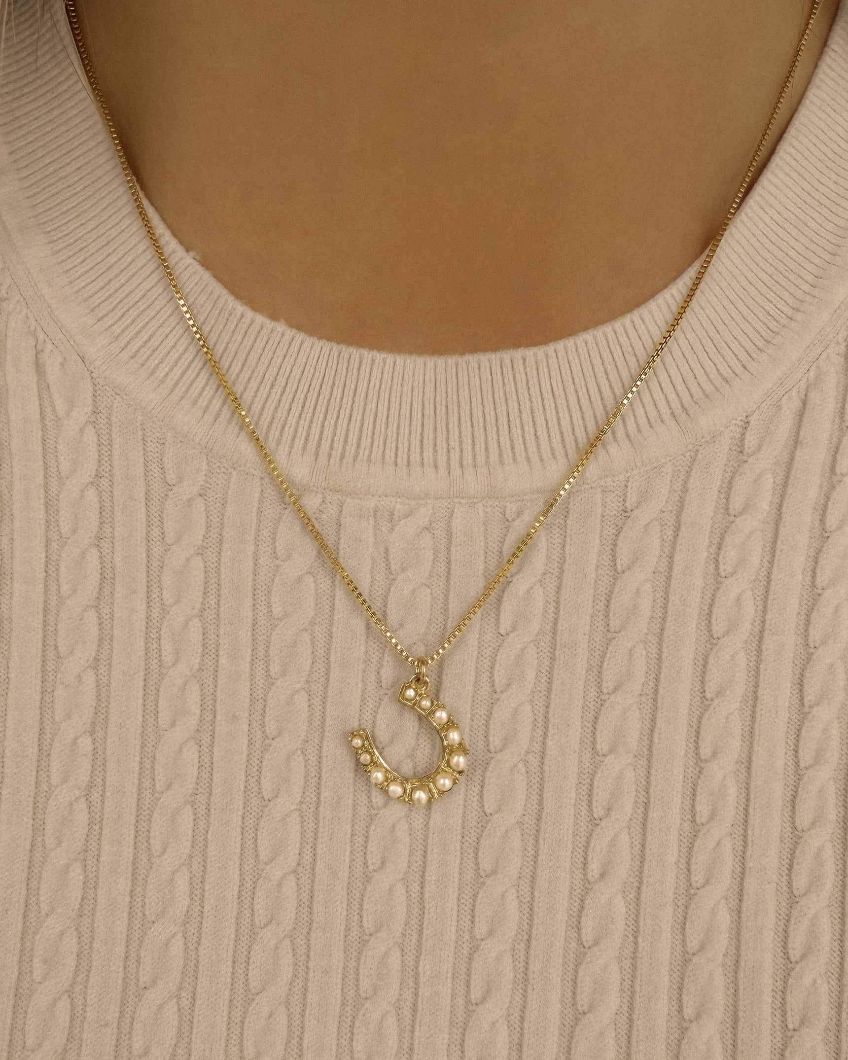 Horseshoe Pearl Necklace