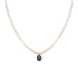 Jacquie Necklace | Pearl & Sapphire