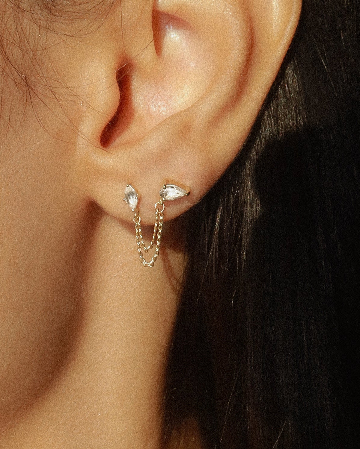 Marquise Chain Studs