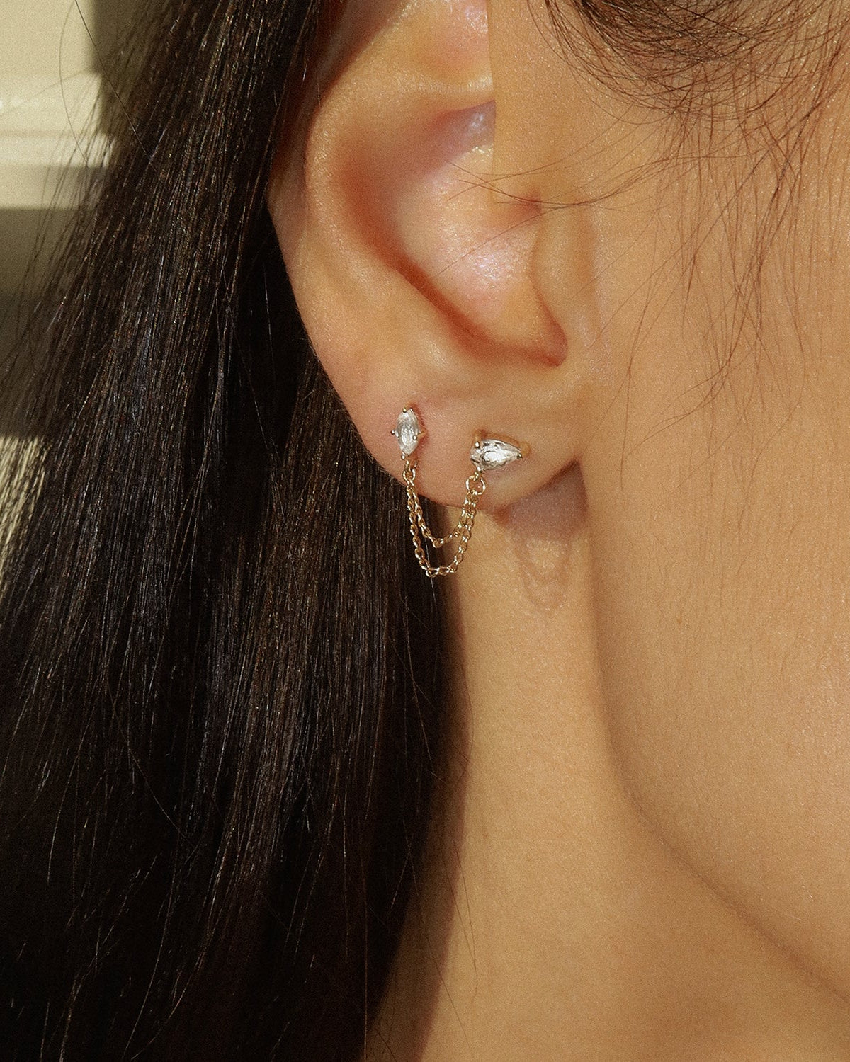 Marquise Chain Studs