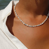Mati Necklace | Aquamarine & Pearl