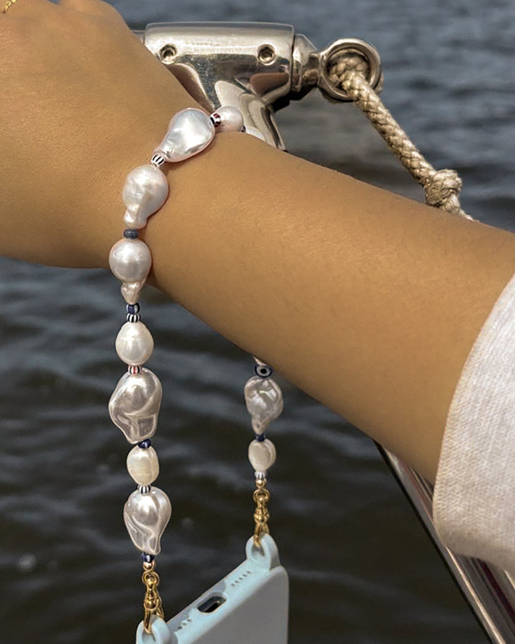 Mediterranean Pearl Phone Wristlet