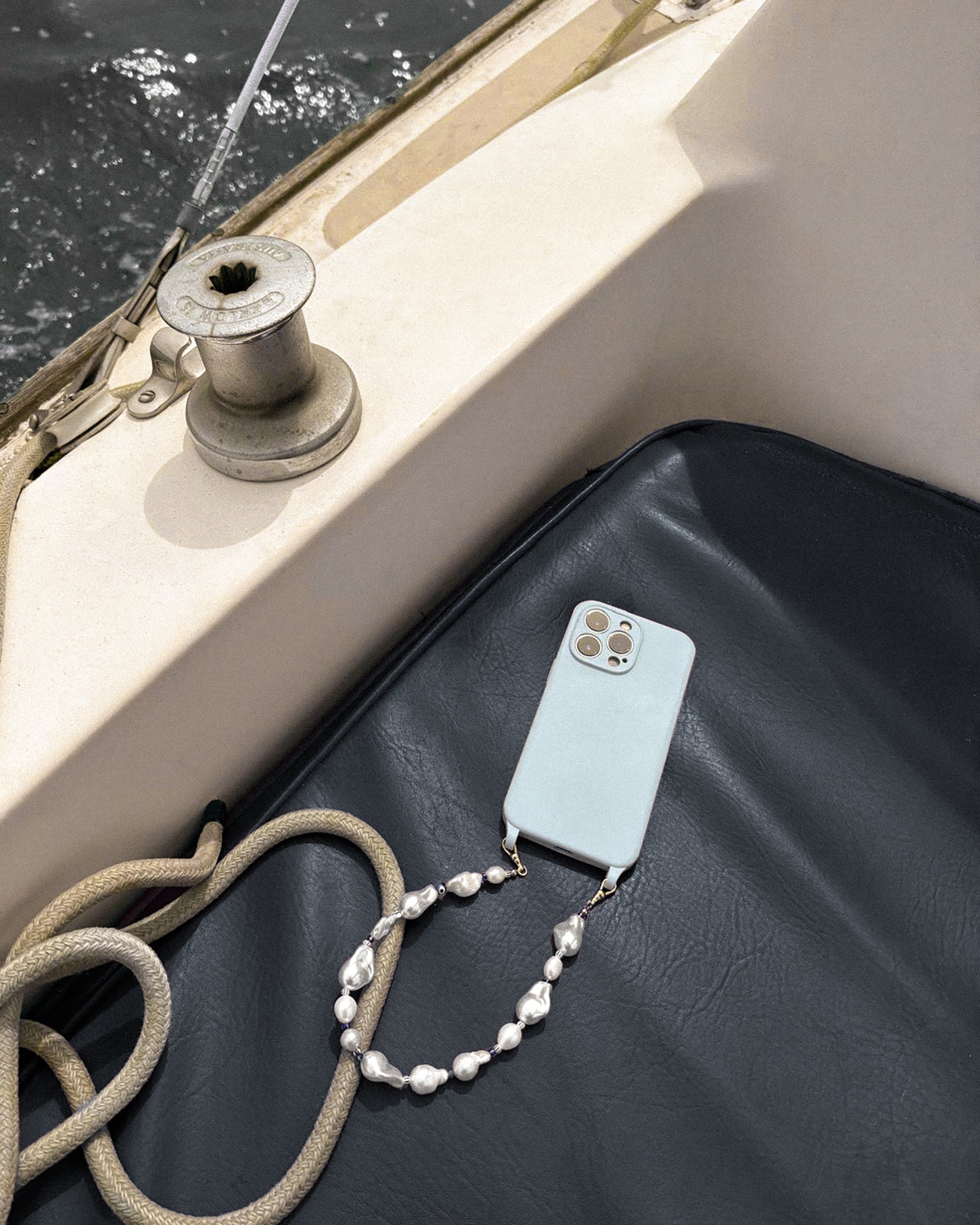 Mediterranean Pearl Phone Wristlet