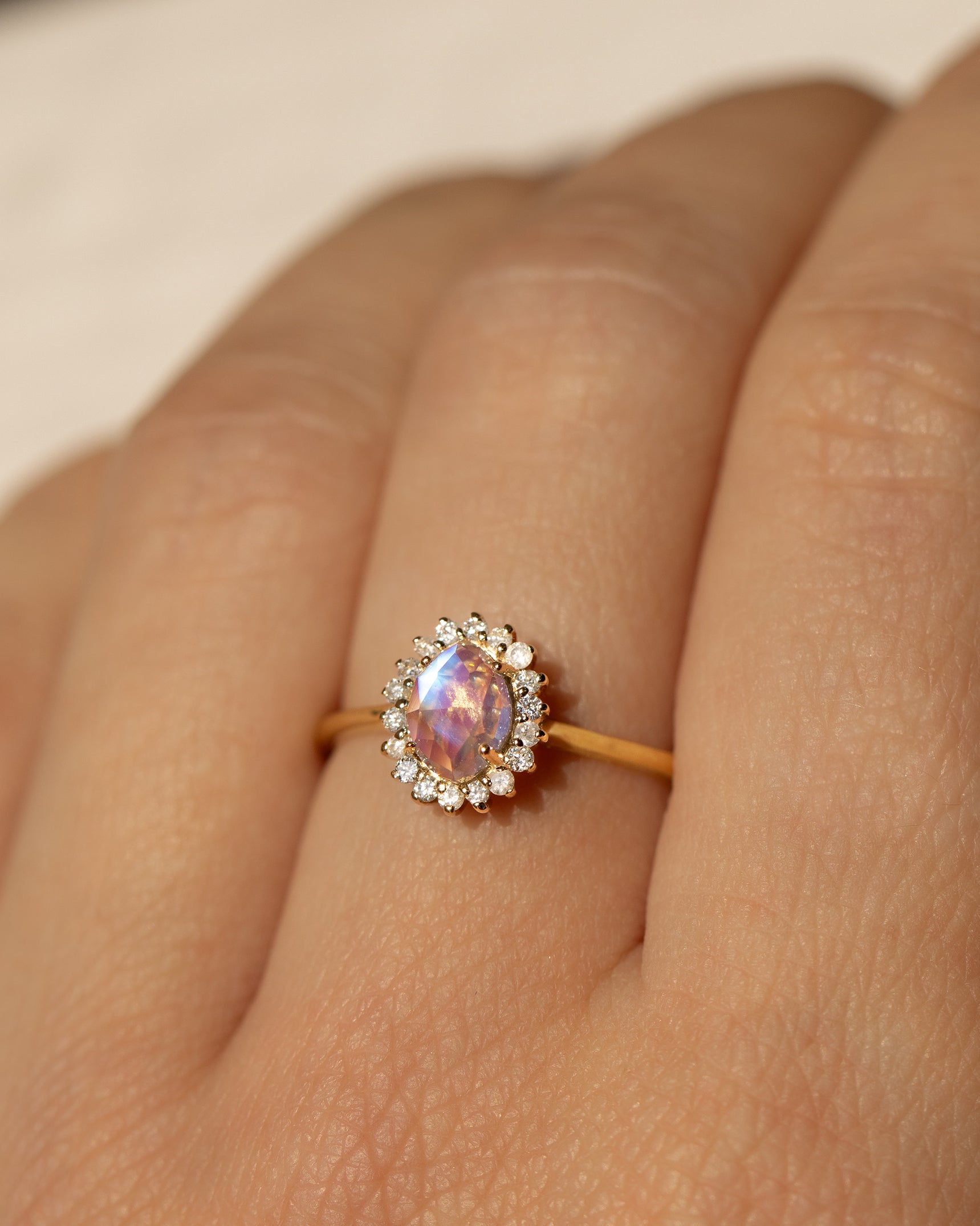 Mini Antiquity Moonstone 14K Ring