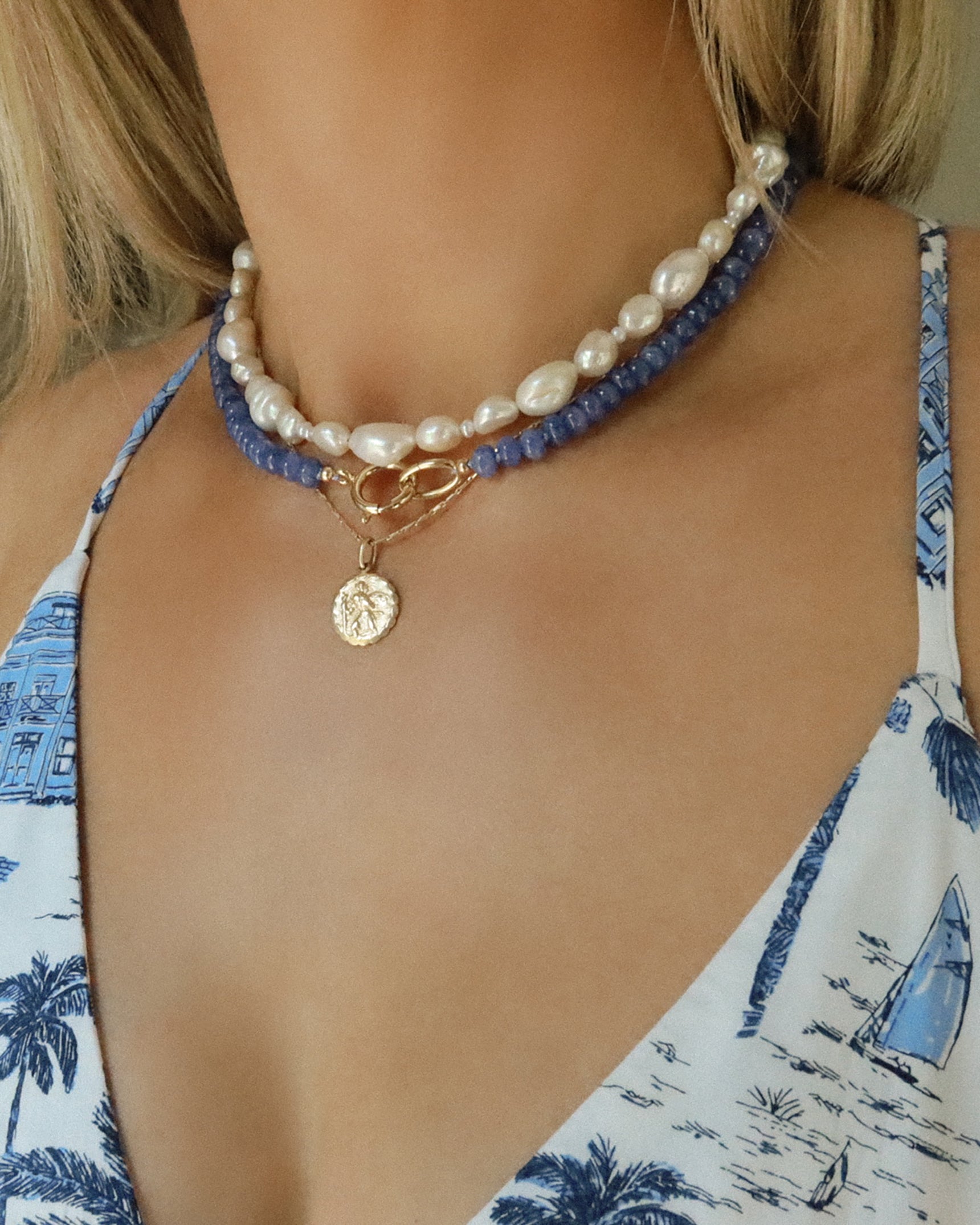Nantucket Blue Gemstone Necklace