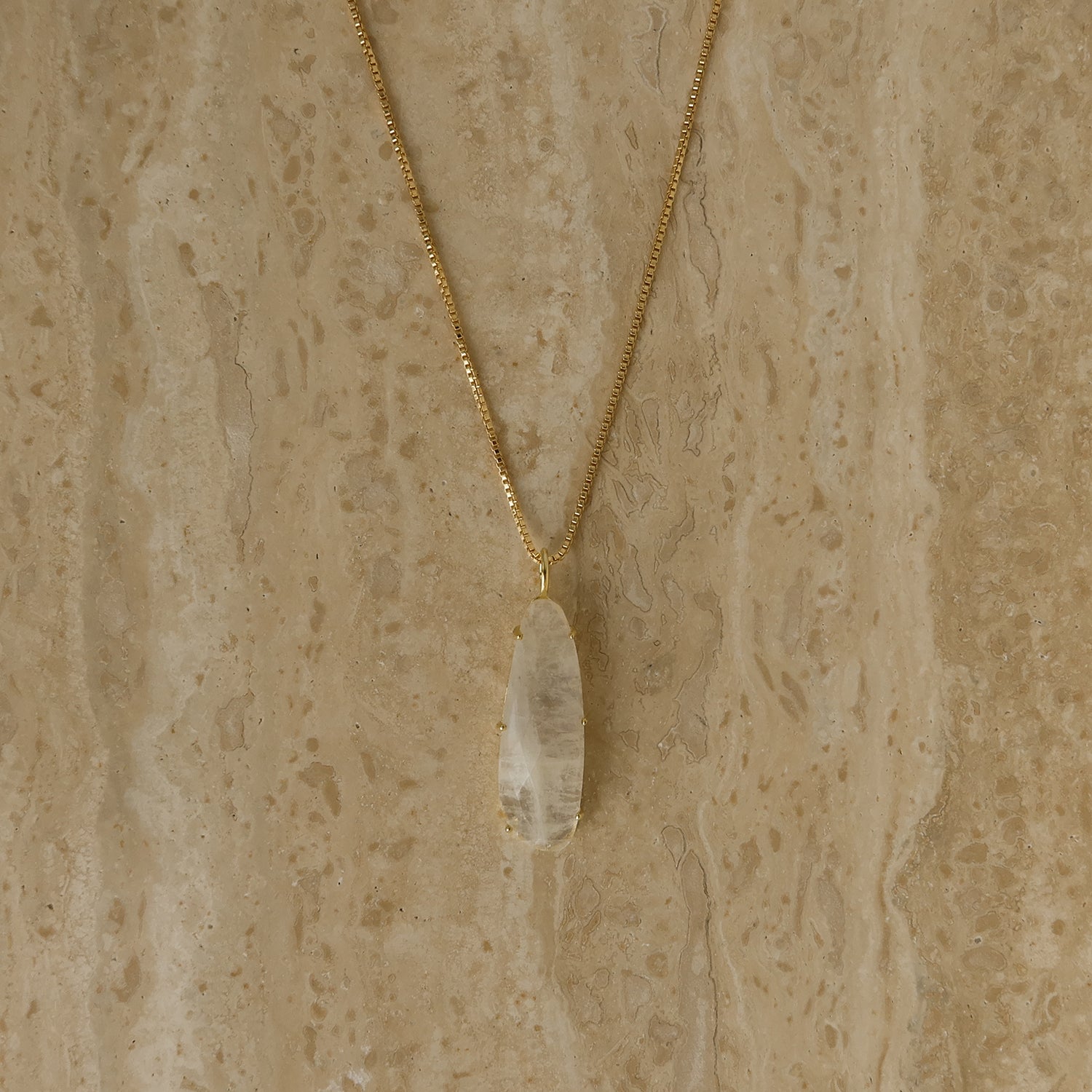 Freeform Moonstone Necklace