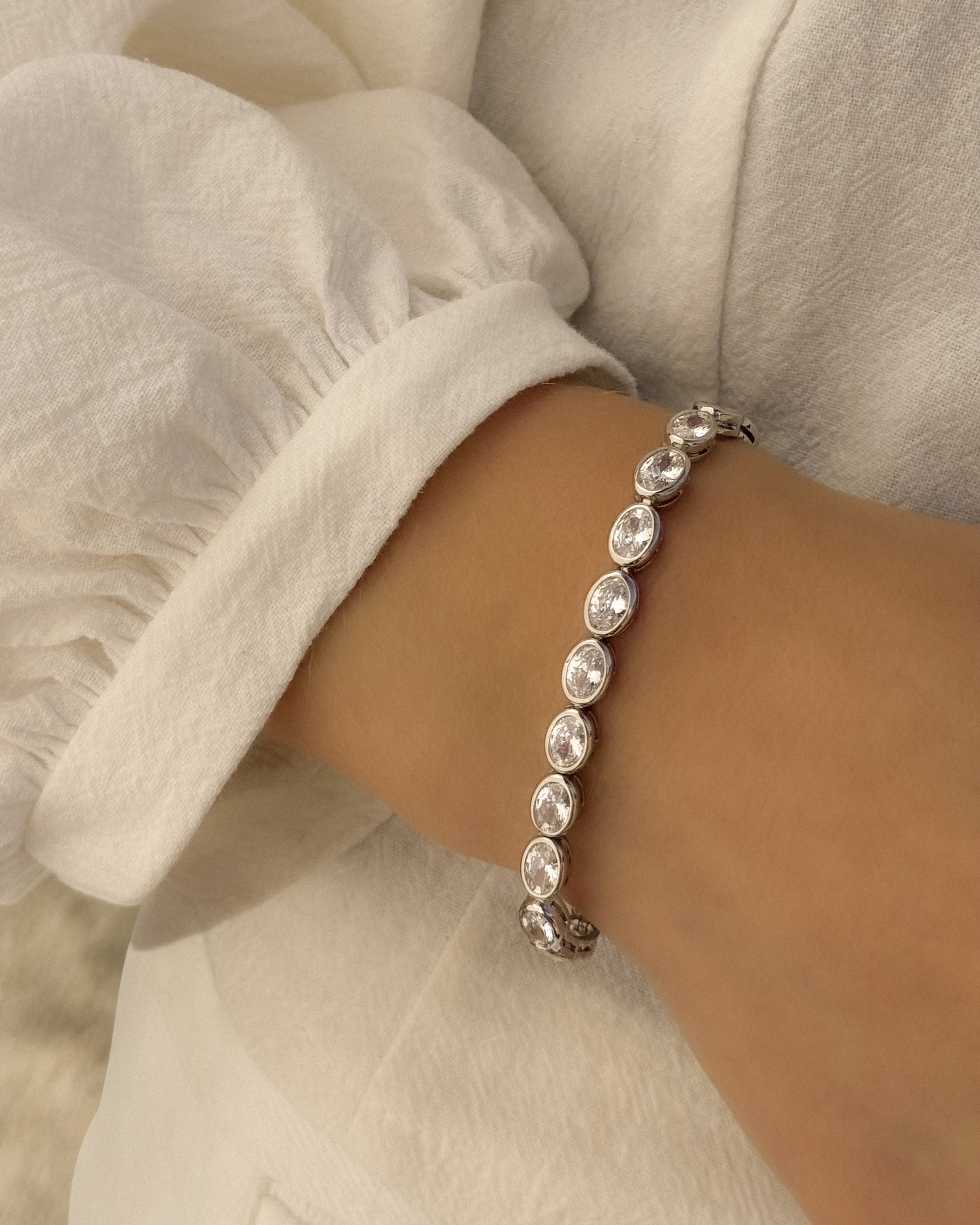 Oval Bezel Tennis Bracelet