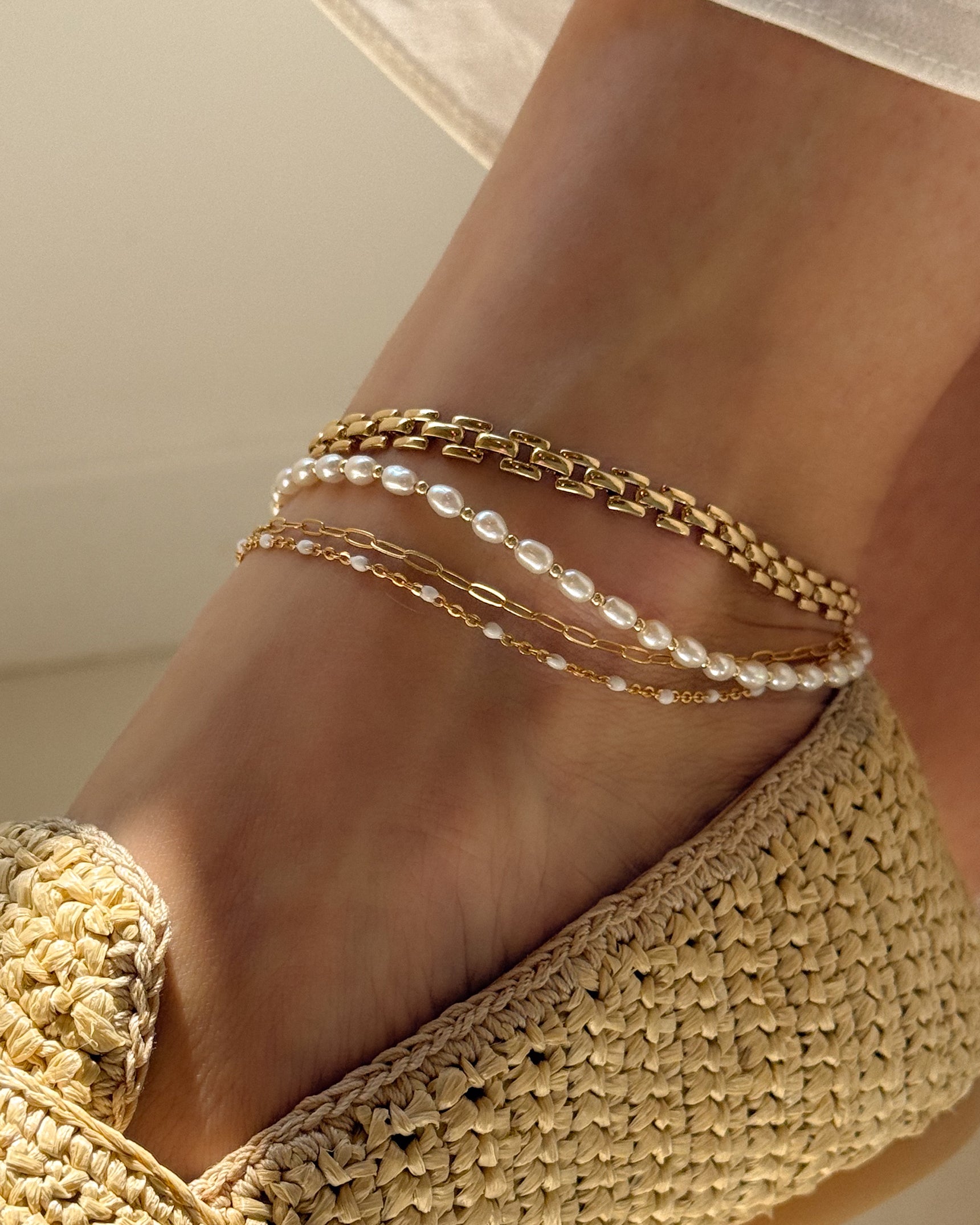 Flat Drawn Cable Chain Anklet