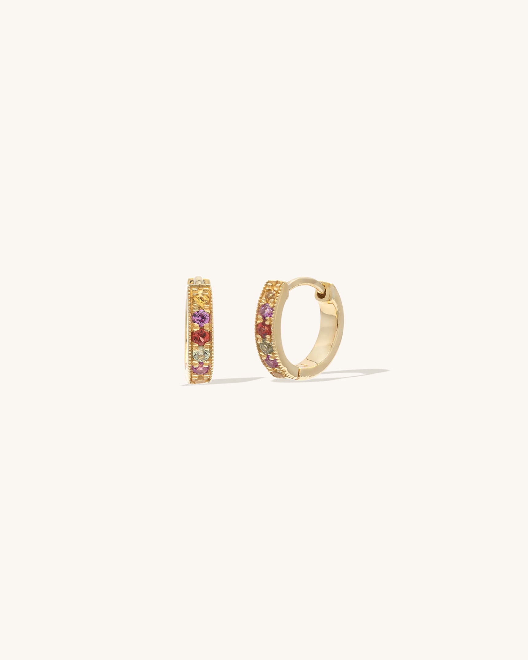 Multi Sapphire Pave Huggies