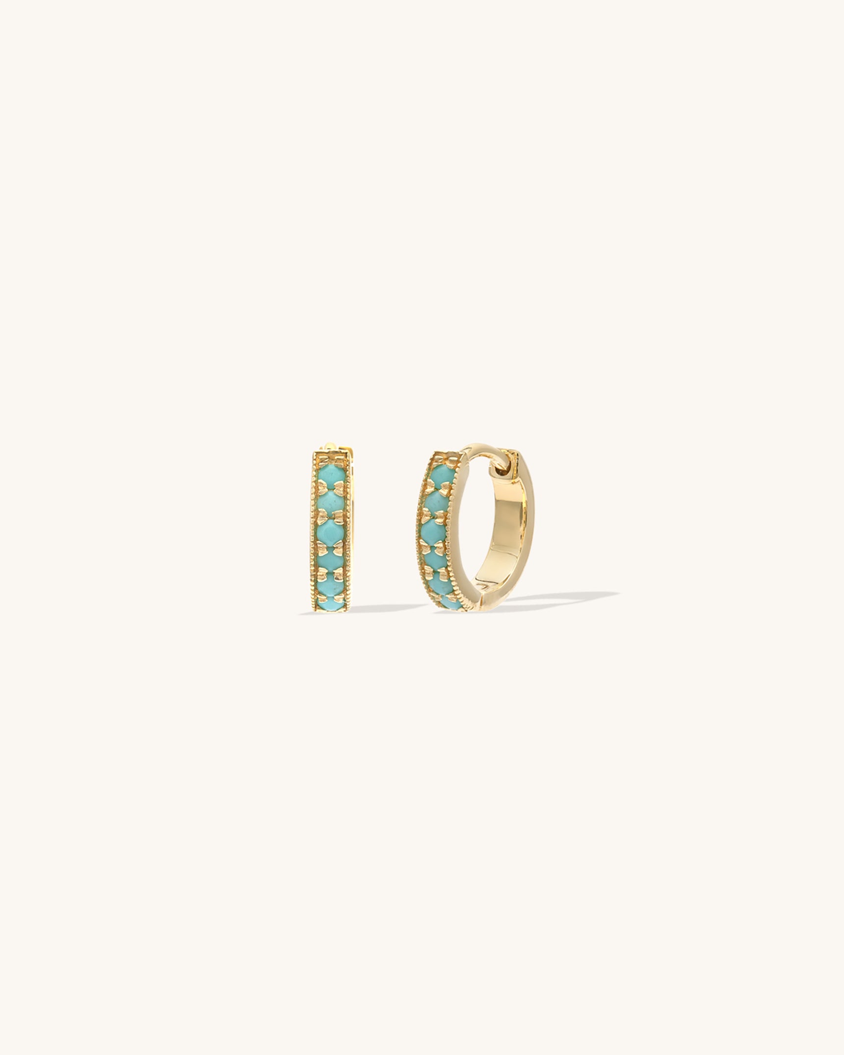 Turquoise Pave Huggies