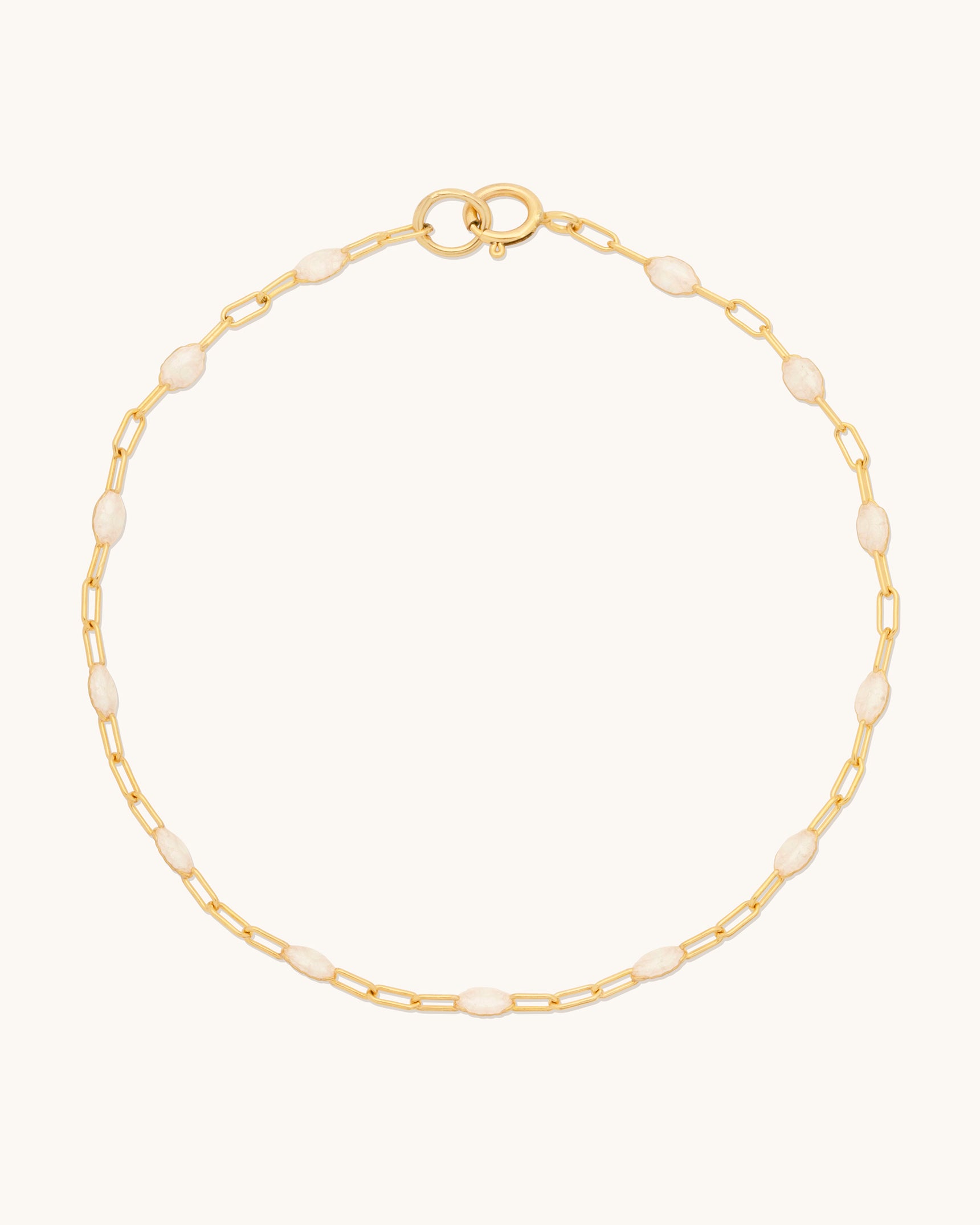Pearlescent Gem Drop Chain Anklet
