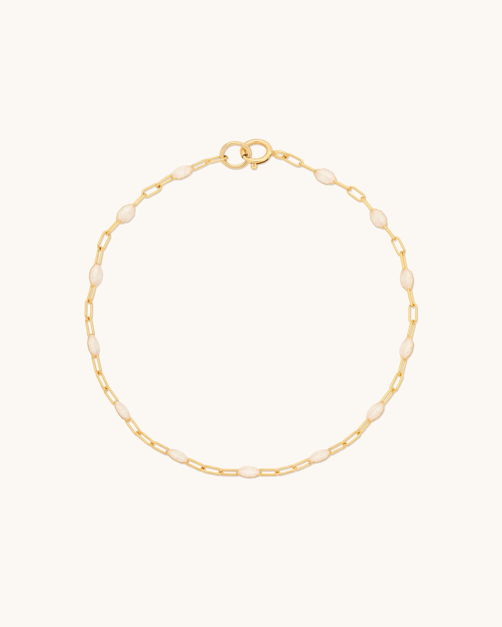 Pearlescent Gem Drop Chain Bracelet