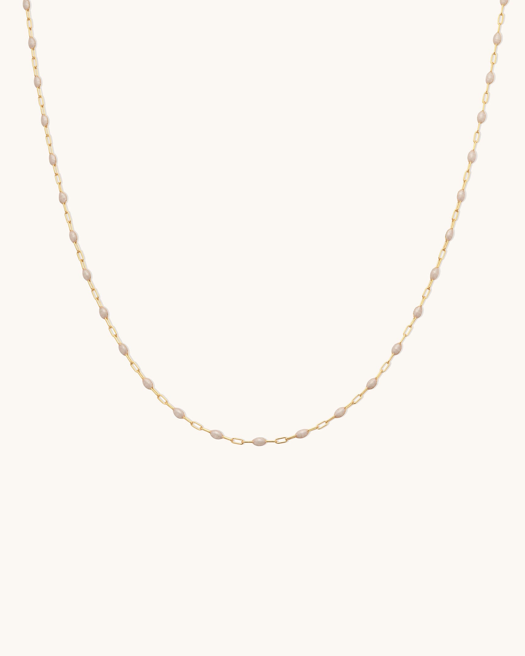 Pearlescent Gem Drop Chain Necklace