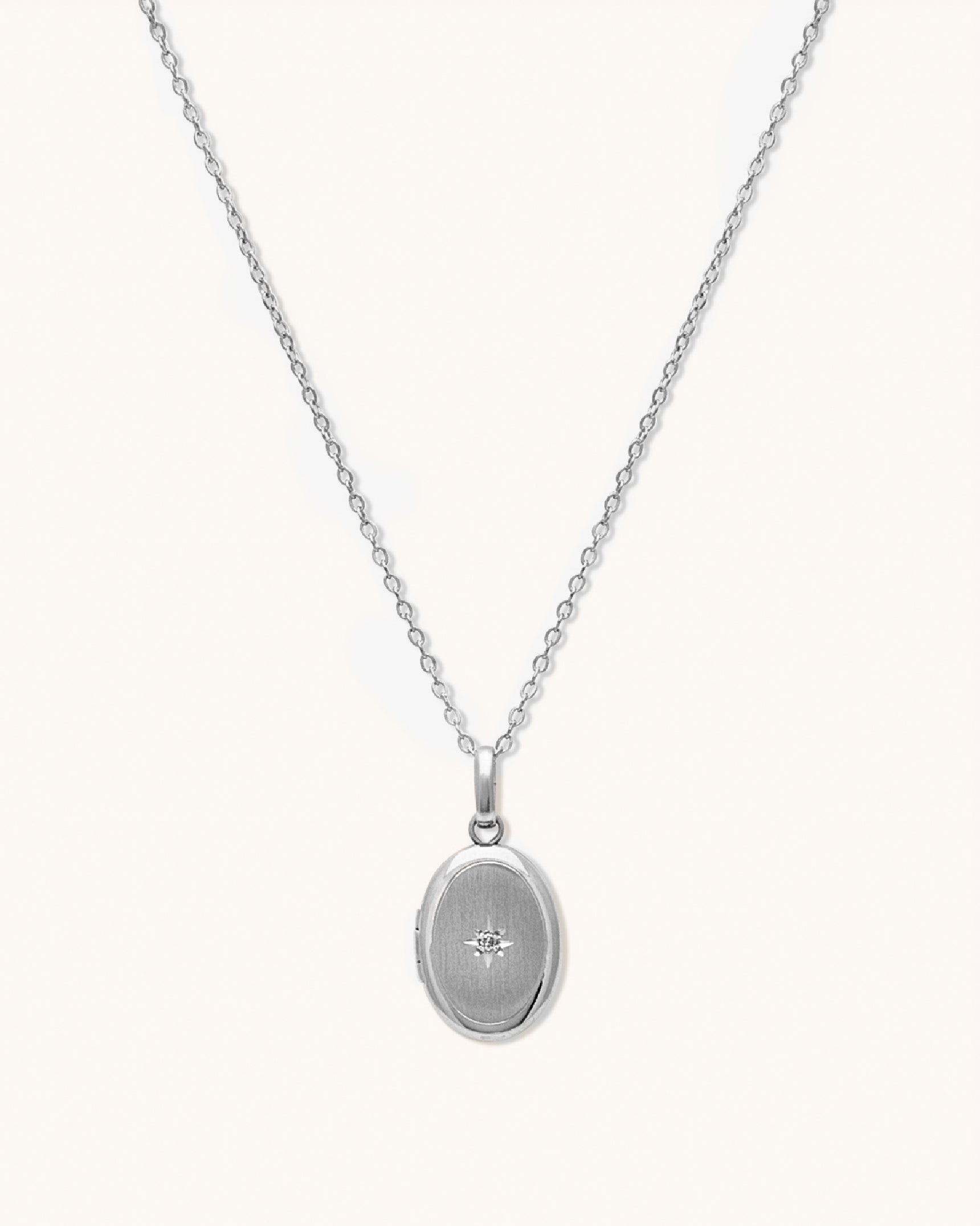 Petite Oval Diamond Locket