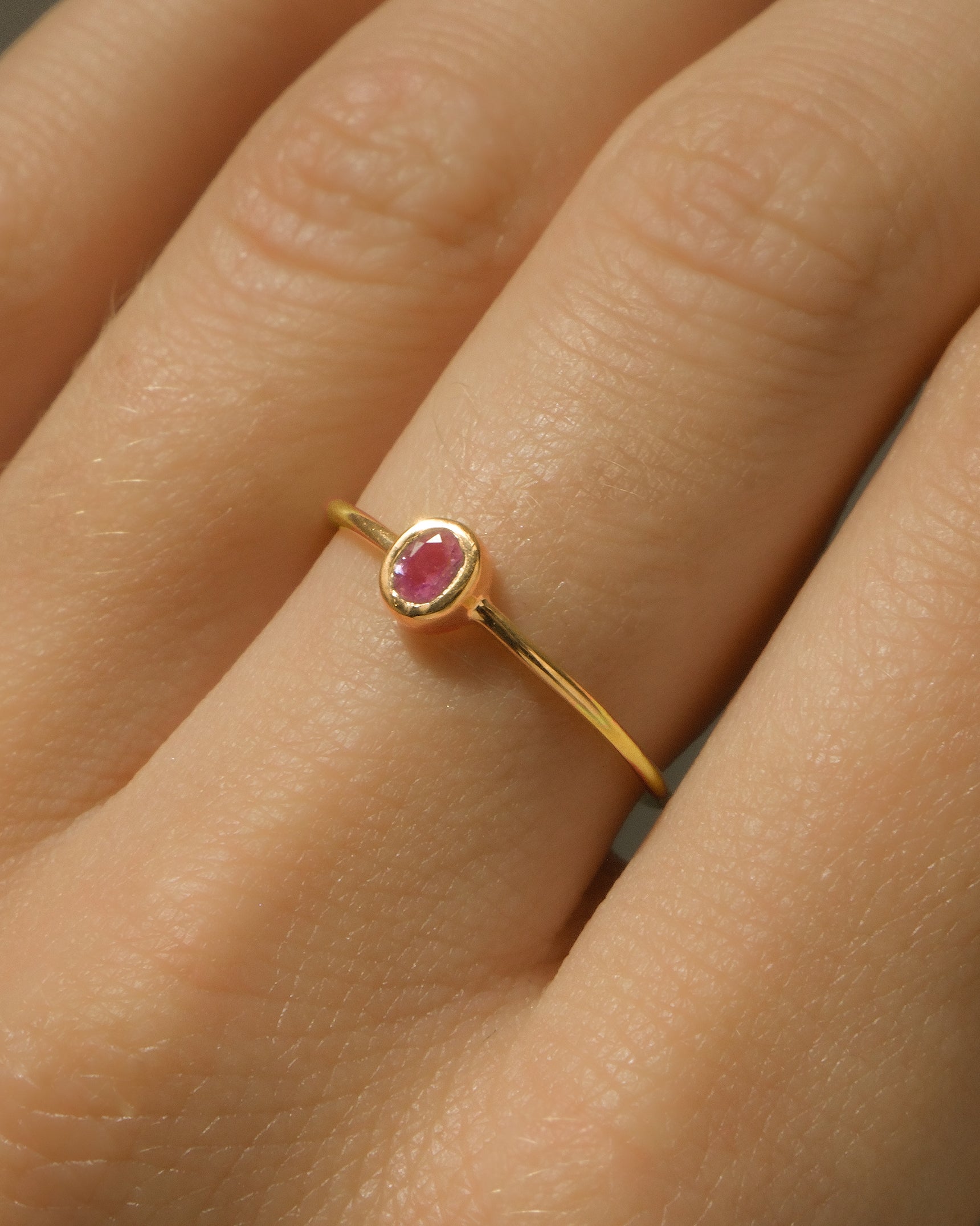 Petite Oval Pink Sapphire Ring