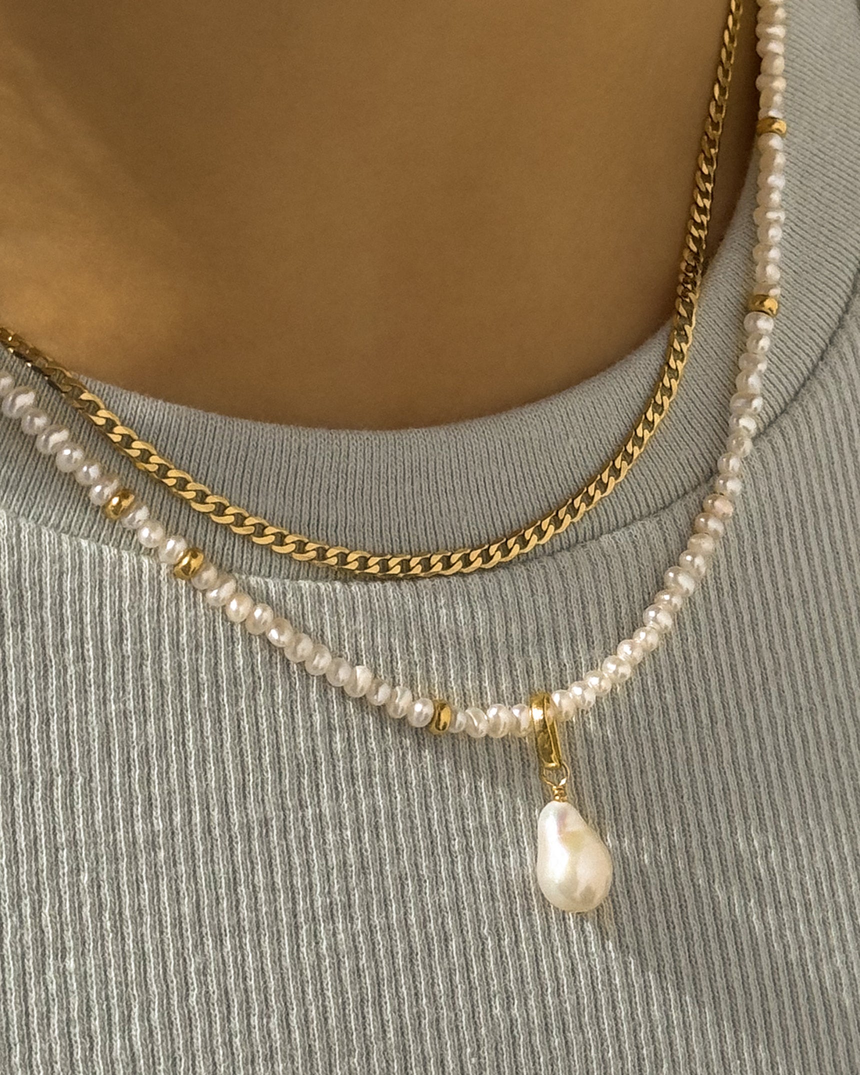 Petite Pearl Gemstone Necklace