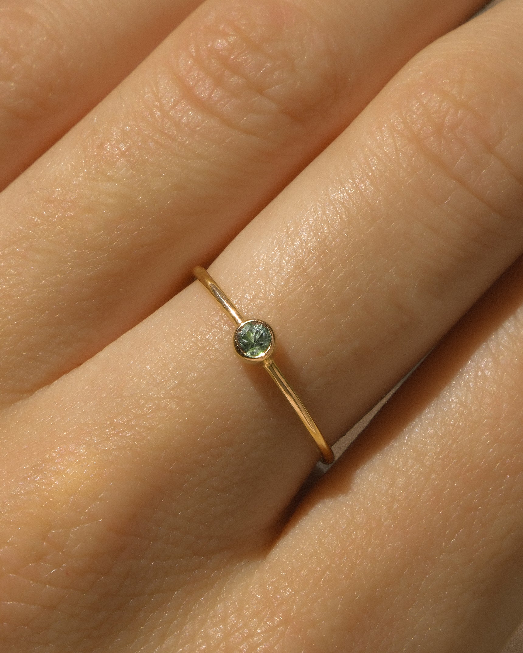 Petite Round Green Sapphire Ring
