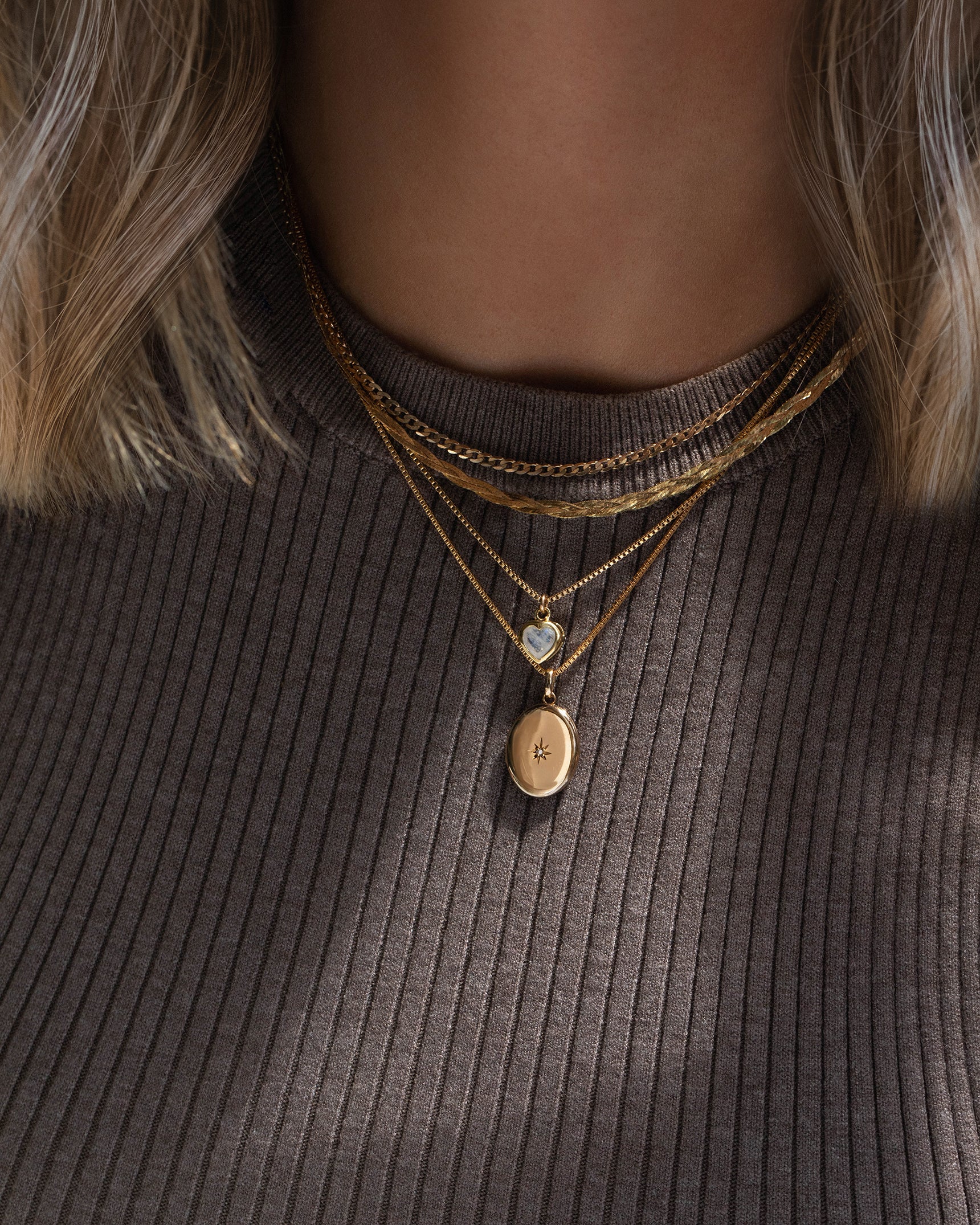 Petite Oval Diamond Locket