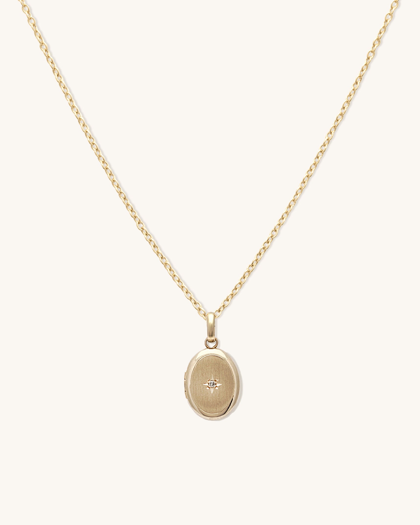 Petite Oval Diamond Locket