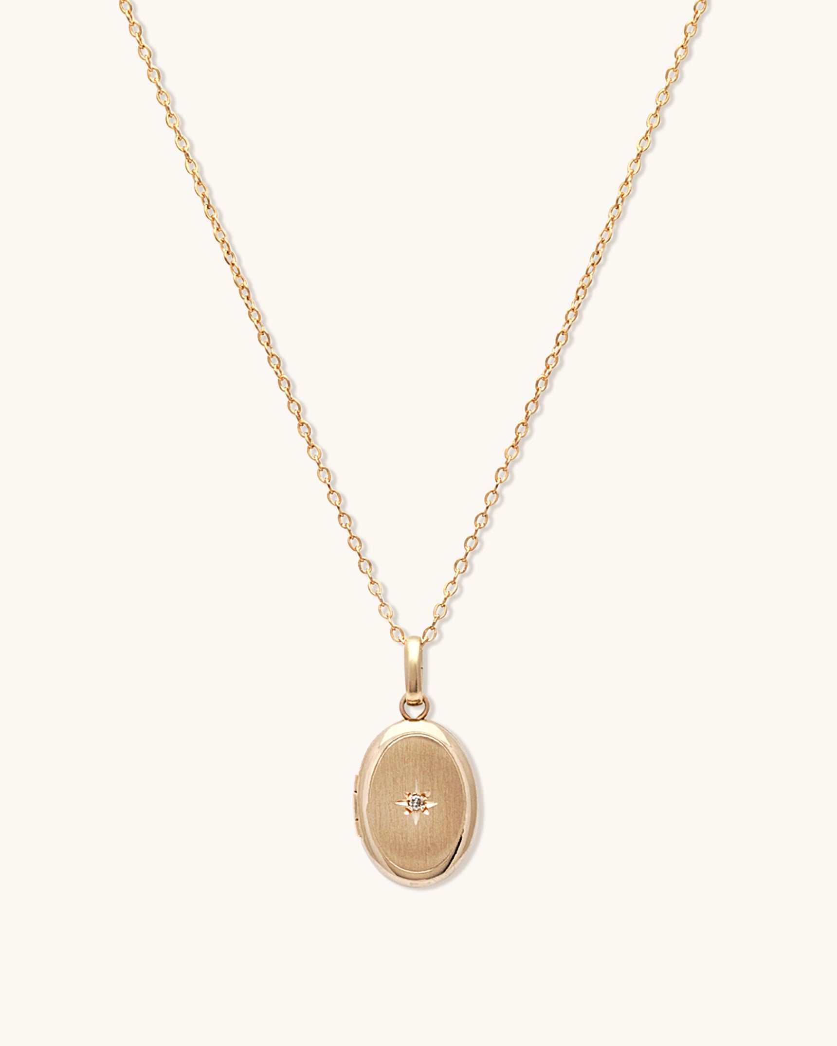 Petite Oval Diamond Locket