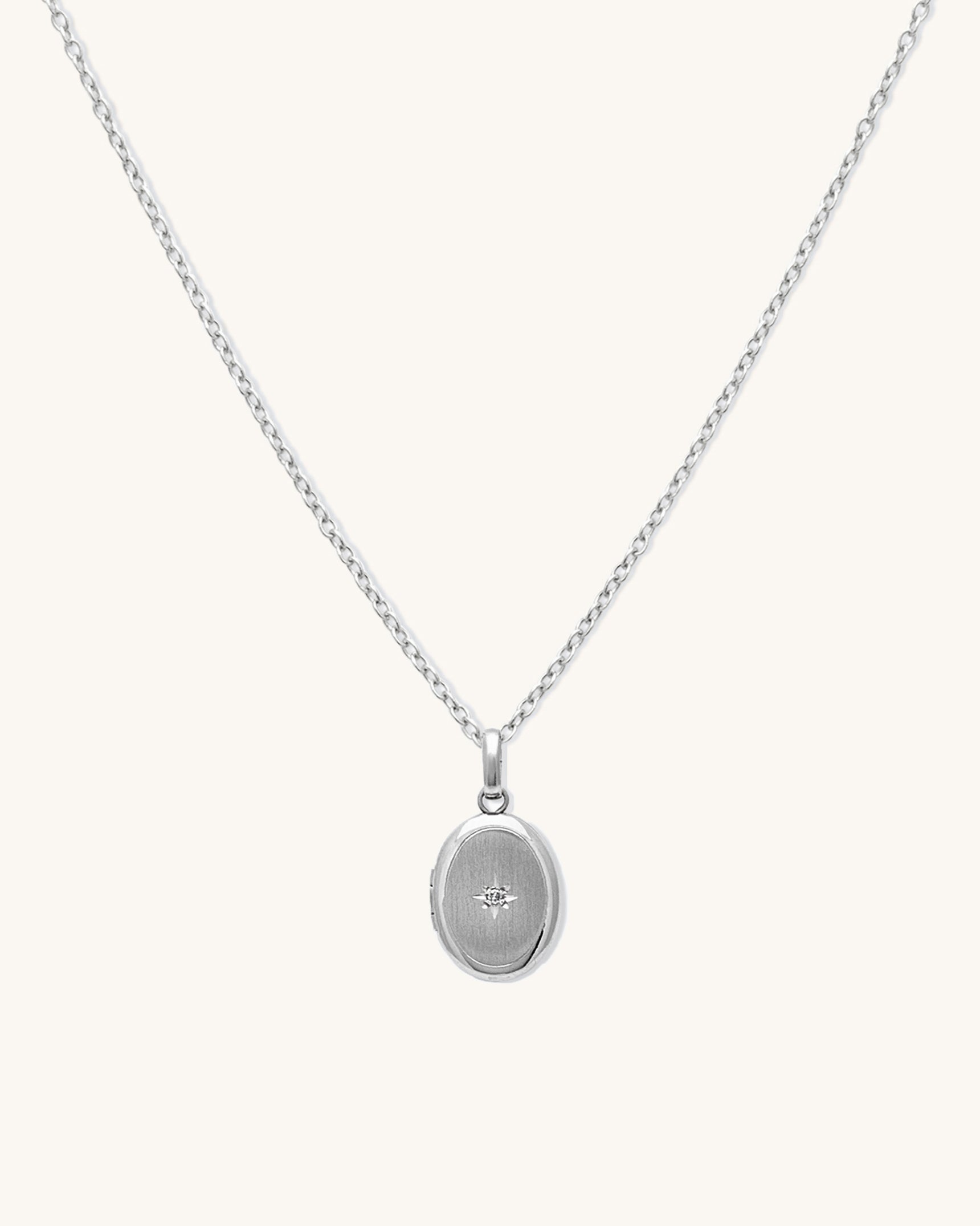Petite Oval Diamond Locket