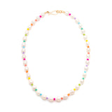 Rainbow Pearl Necklace | Gold