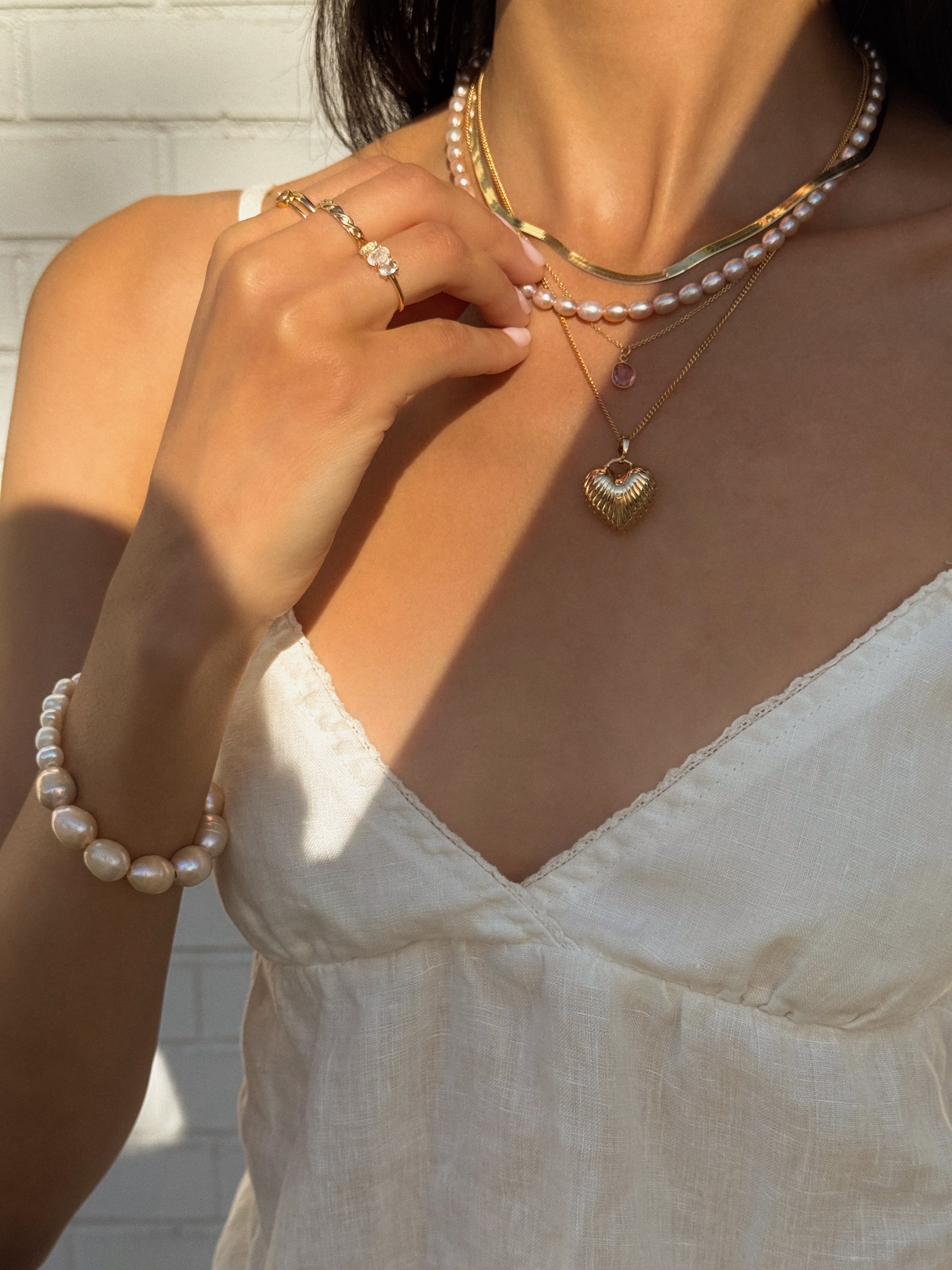 Pink Sapphire 14K Slice Necklace