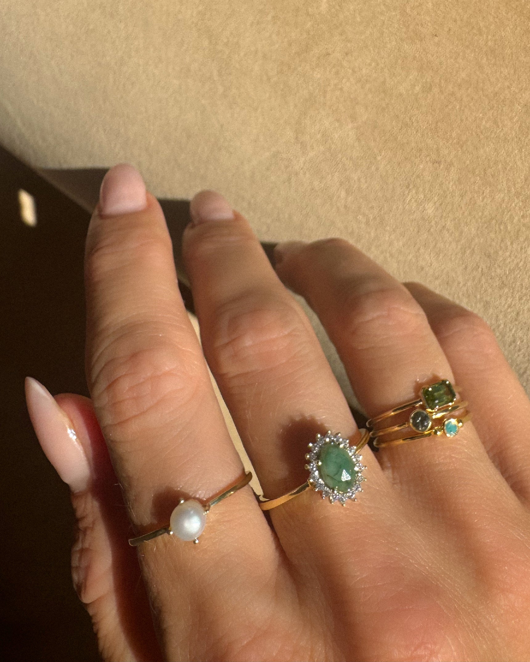 Petite Round Green Sapphire Ring
