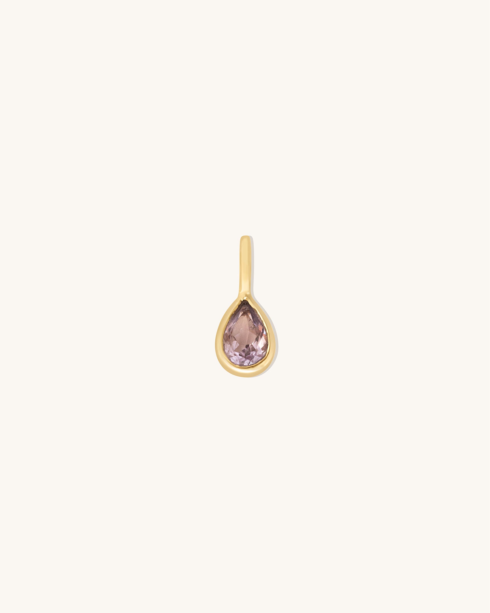 Amethyst Small Teardrop Gem Charm