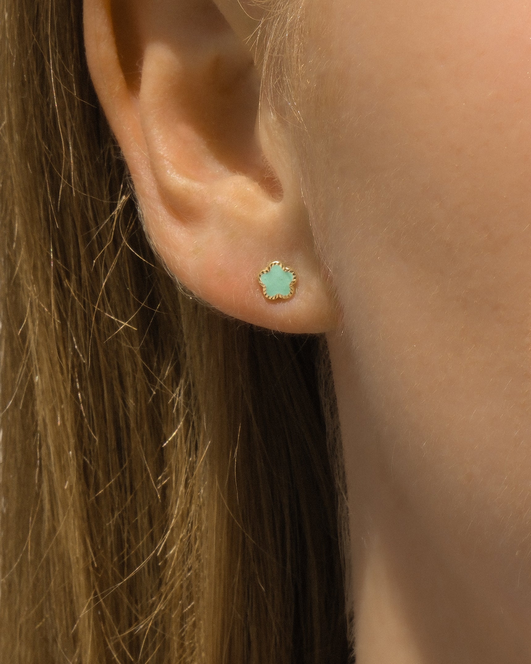 Flower Enamel 10K Studs