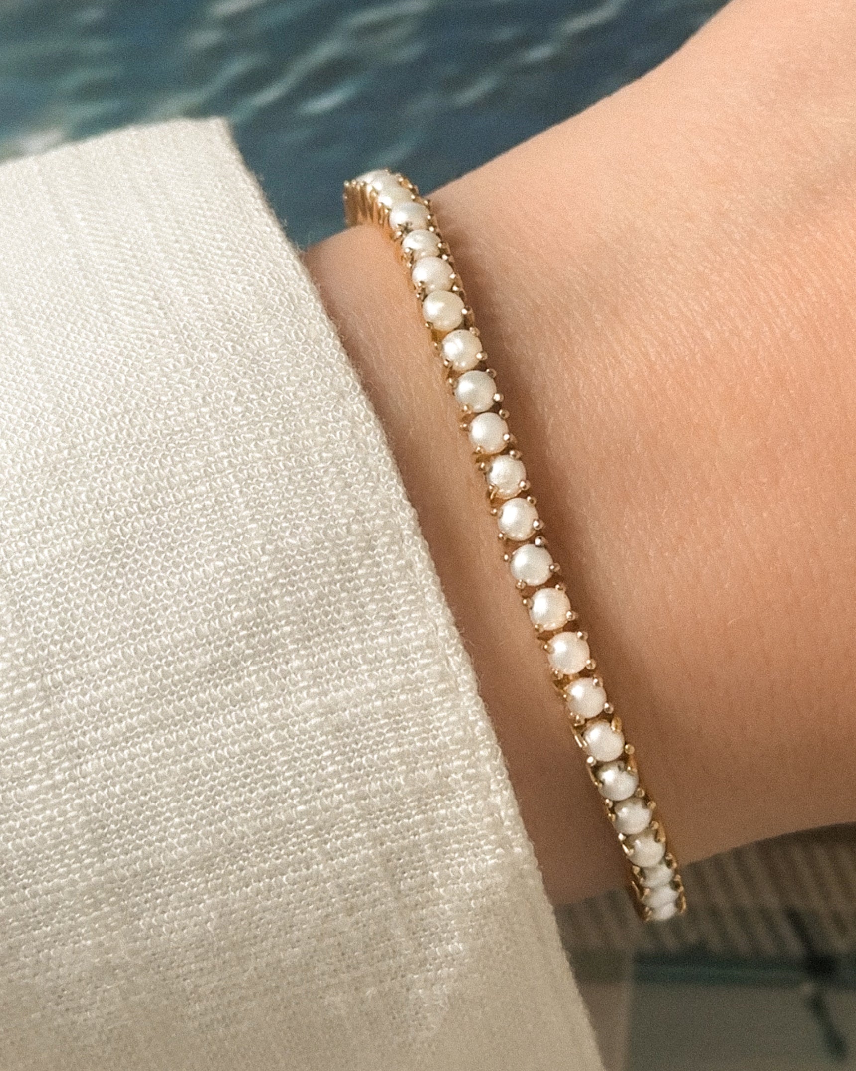 Tennis Pearl Bracelet