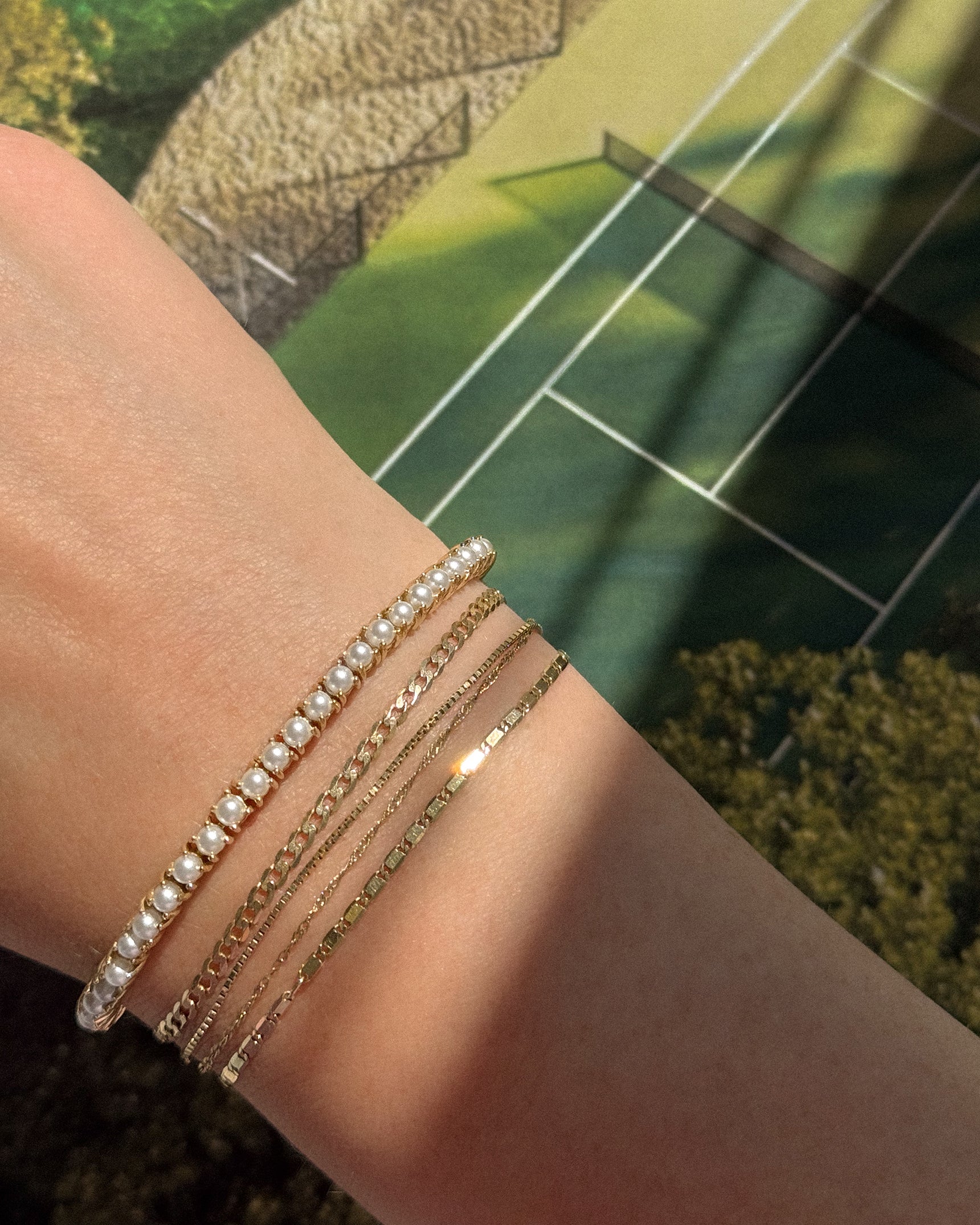Tennis Pearl Bracelet