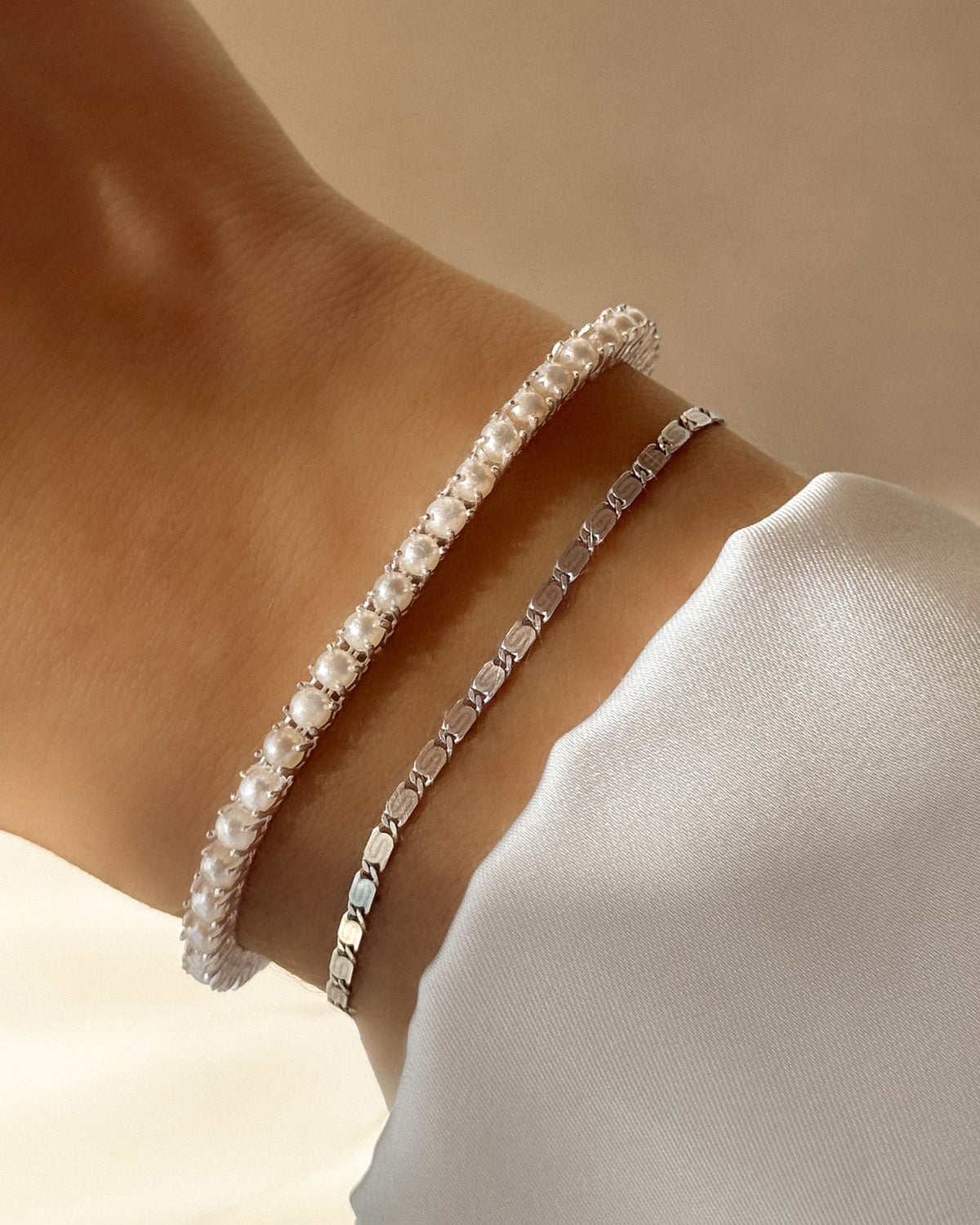 Tennis Pearl Bracelet