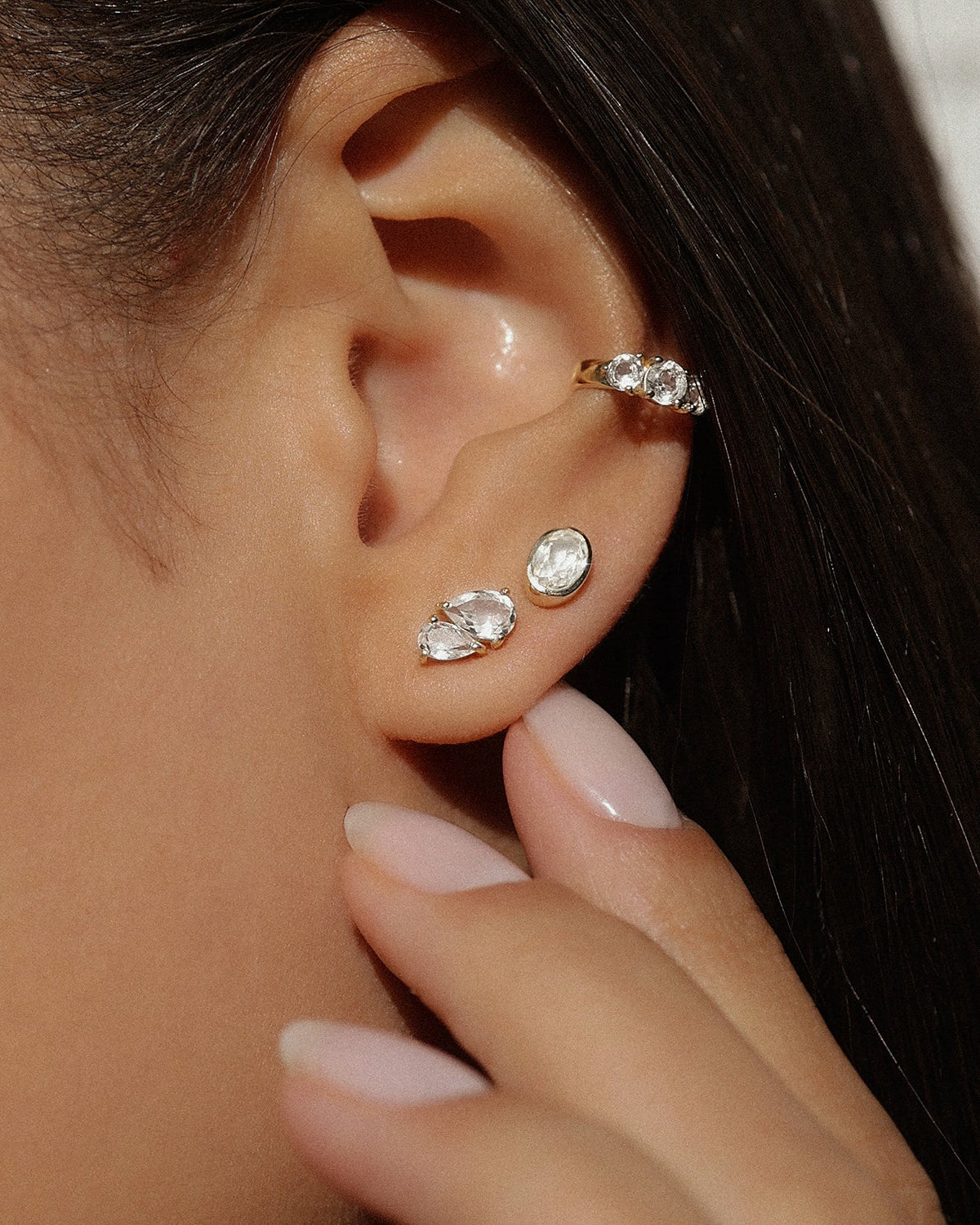 Bezel Oval Studs